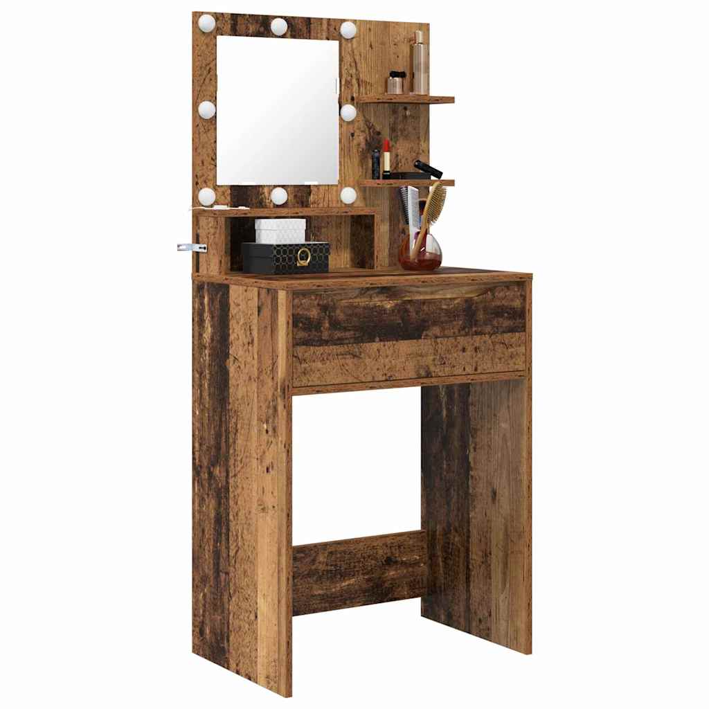 Schlafzimmer-Frisiertische mit Regal Altholz 80 x 39,6 x 135 cm