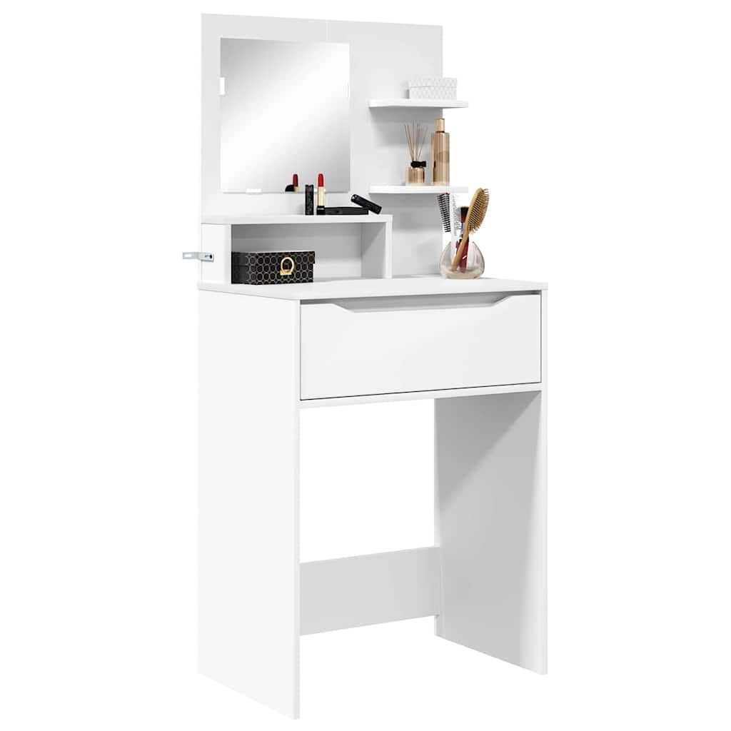 Schlafzimmer-Frisiertische mit Regal Weiß 80 x 39,6 x 135 cm