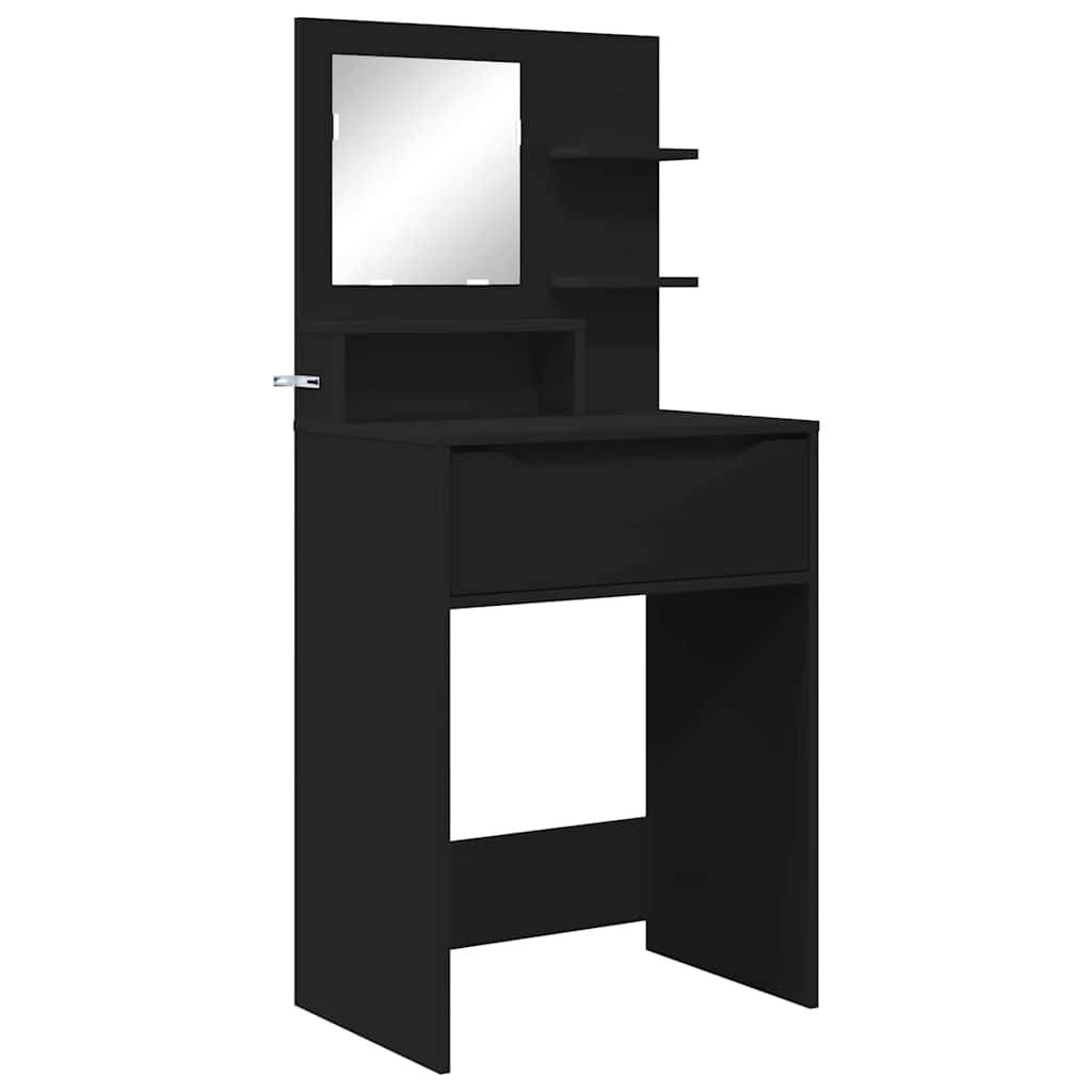 Schlafzimmer-Frisiertische mit Regal Schwarz 80 x 39,6 x 135 cm
