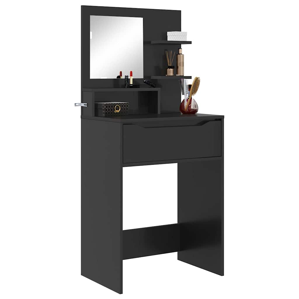 Schlafzimmer-Frisiertische mit Regal Schwarz 80 x 39,6 x 135 cm