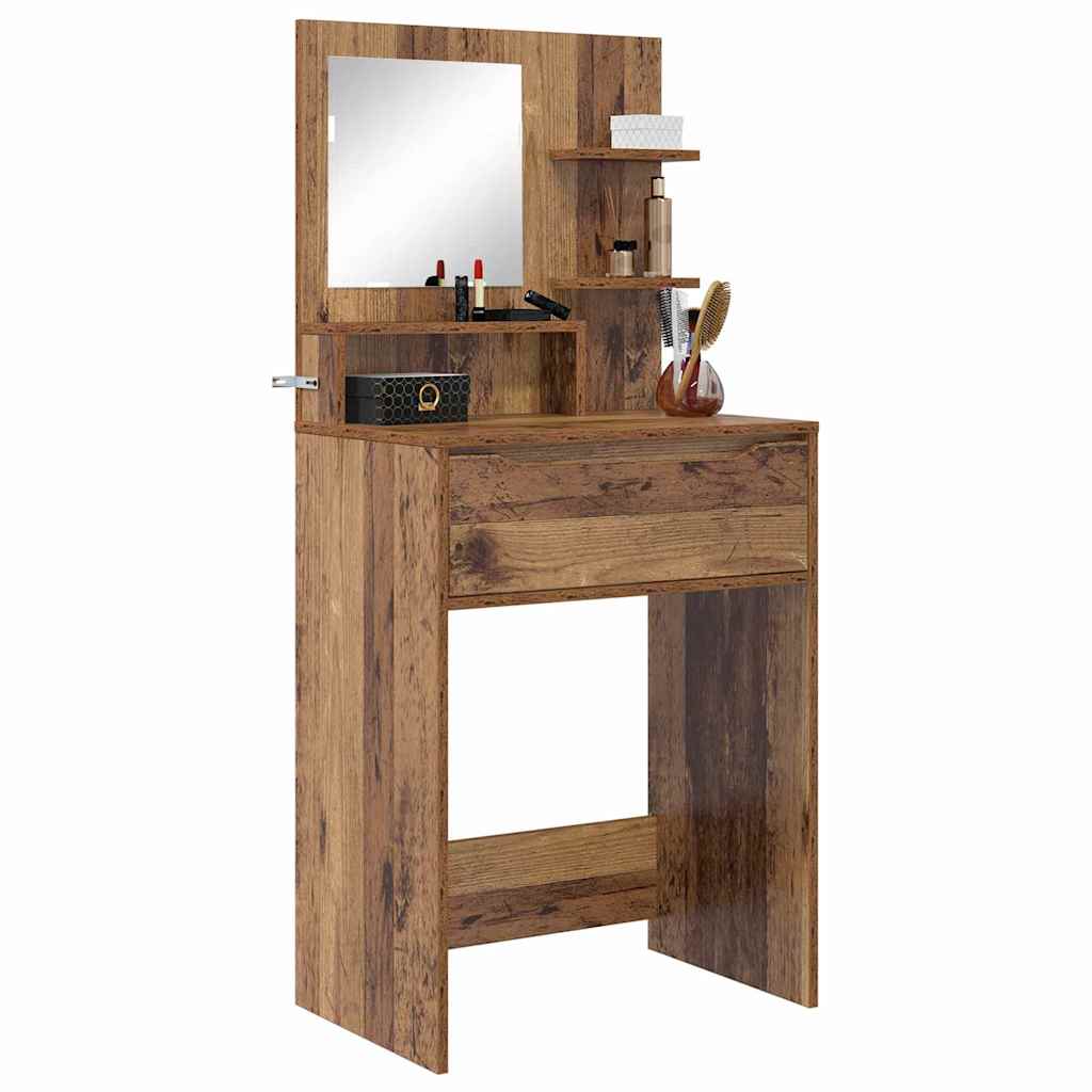 Schlafzimmer-Frisiertische mit Regal Altholz 80 x 39,6 x 135 cm