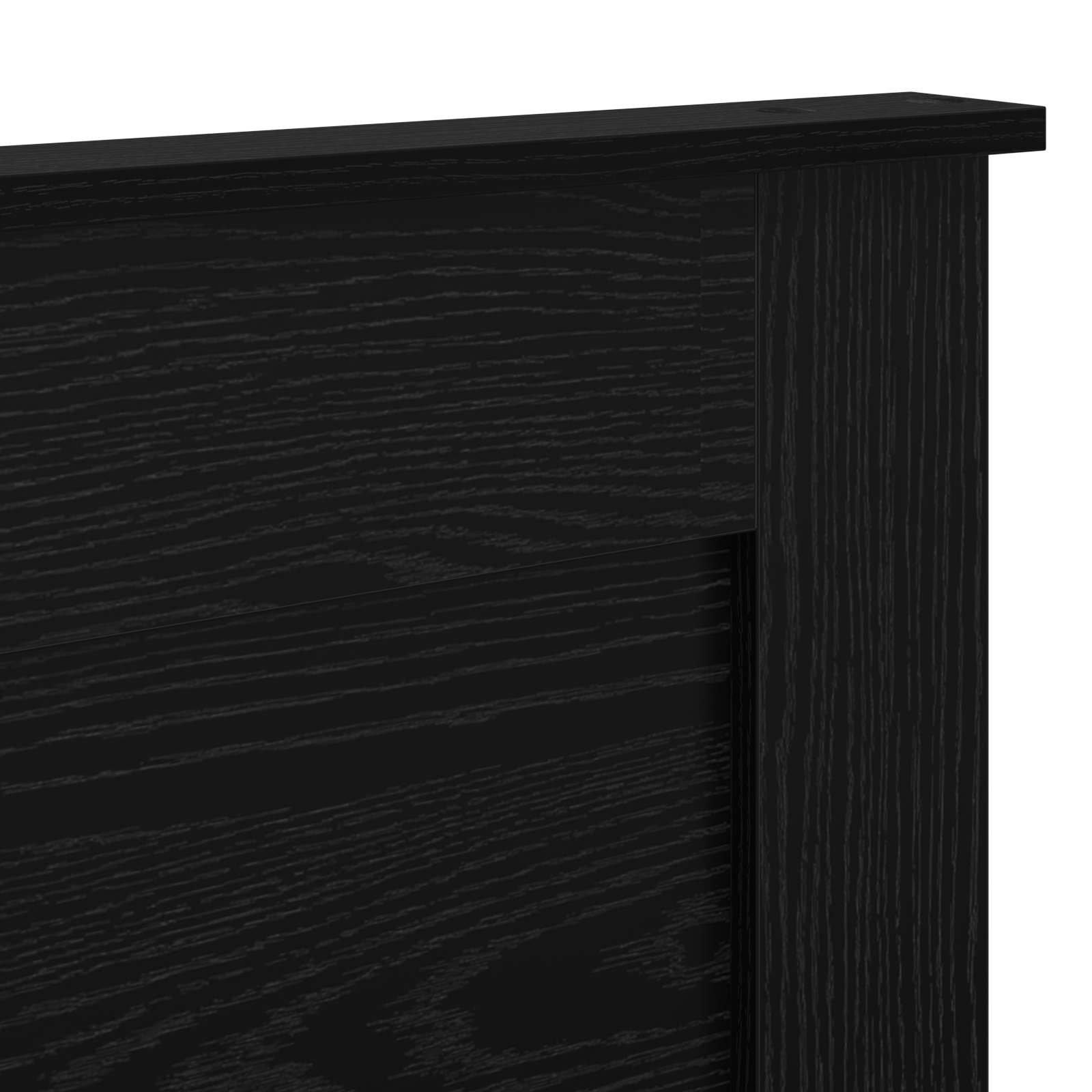 Kopfteil mit Kopfteil Schwarz Eichen-Optik 200 cm Holzwerkstoff