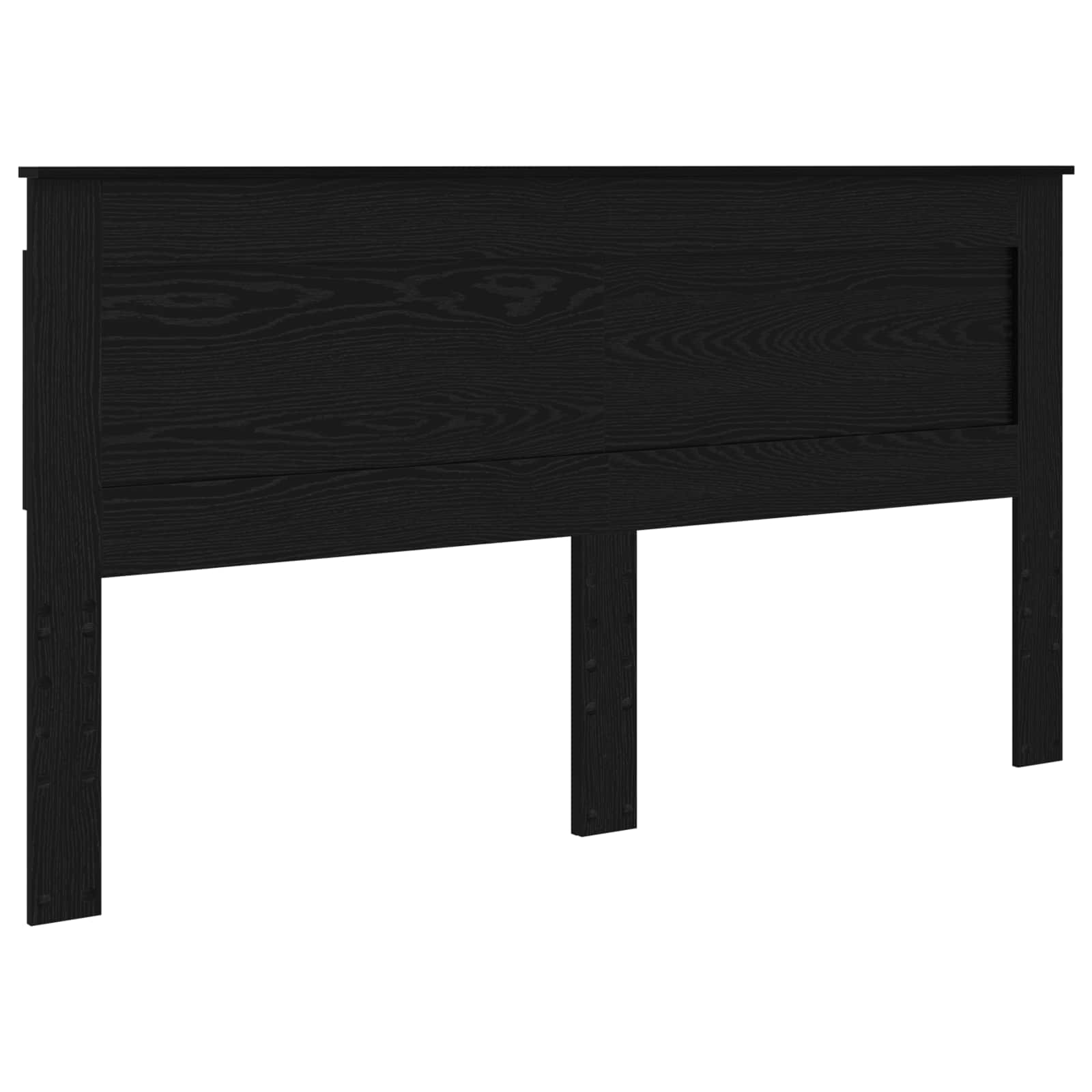 Kopfteil mit Kopfteil Schwarz Eichen-Optik 200 cm Holzwerkstoff