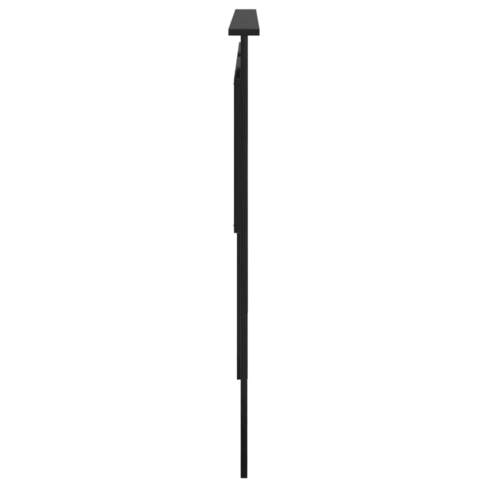 Kopfteil mit Kopfteil Schwarz Eichen-Optik 200 cm Holzwerkstoff