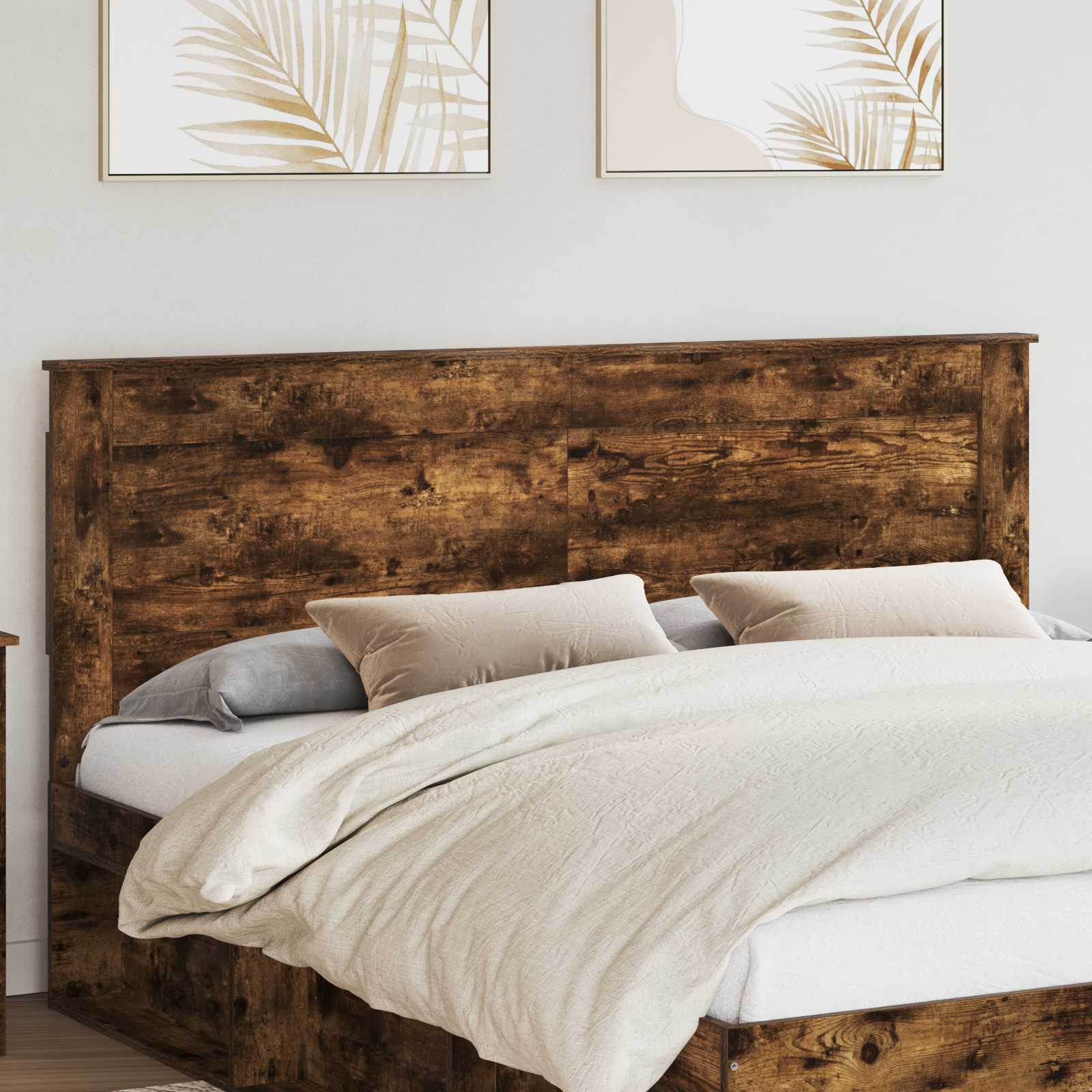 Kopfteil mit Kopfteil Geräucherte Eiche 200 cm Holzwerkstoff