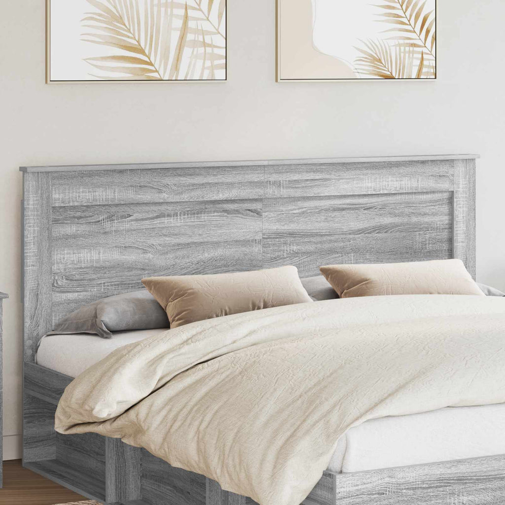 Kopfteil mit Kopfteil Graues Sonoma 200 cm Holzwerkstoff