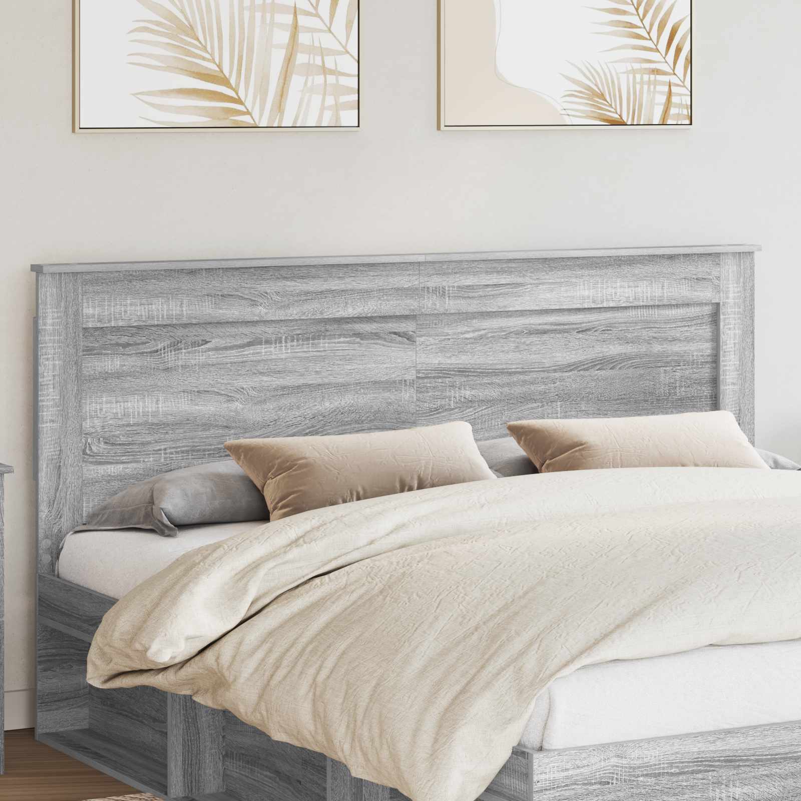 Kopfteil mit Kopfteil Graues Sonoma 200 cm Holzwerkstoff