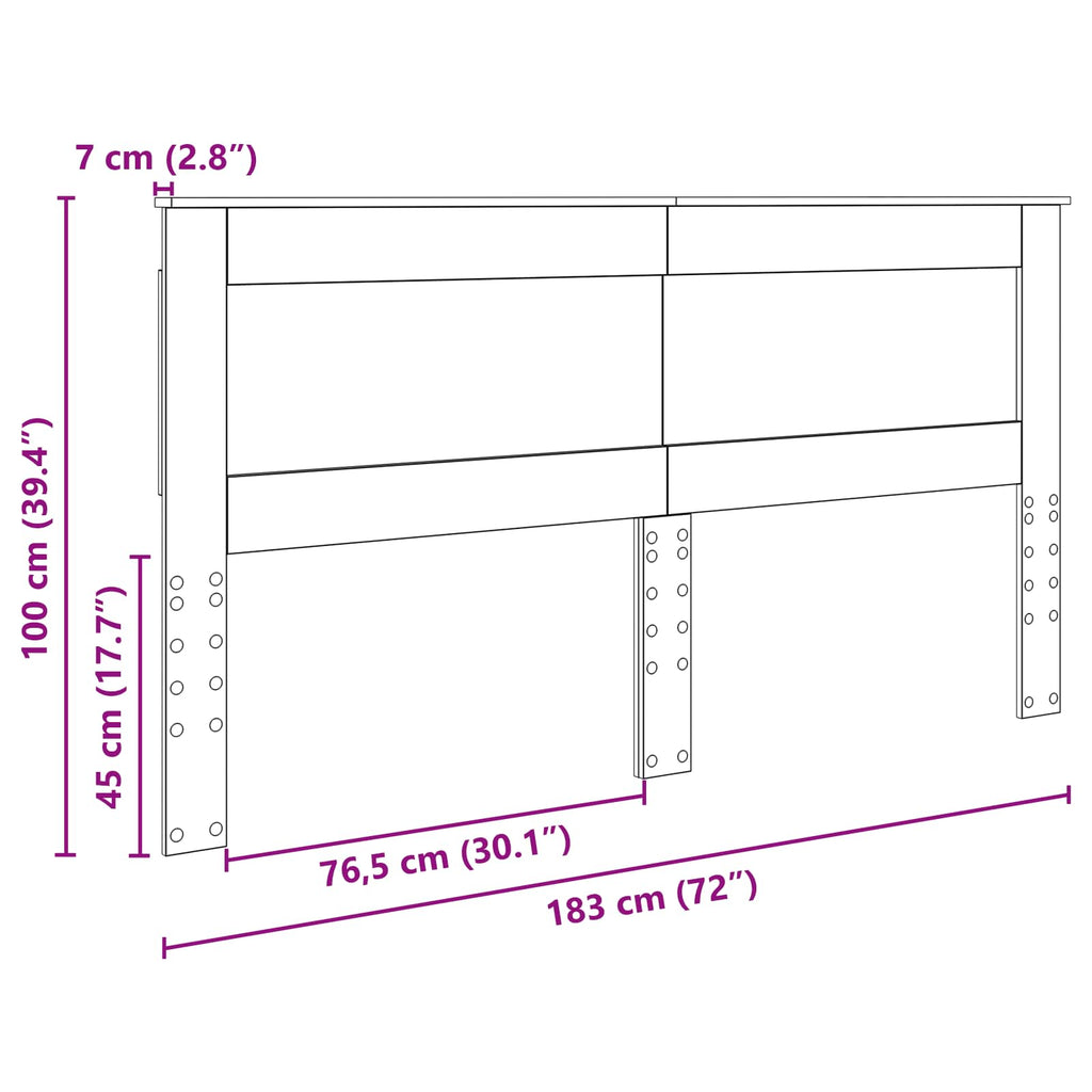 Kopfteil mit Kopfteil Beton Grau 180 cm Holzwerkstoff