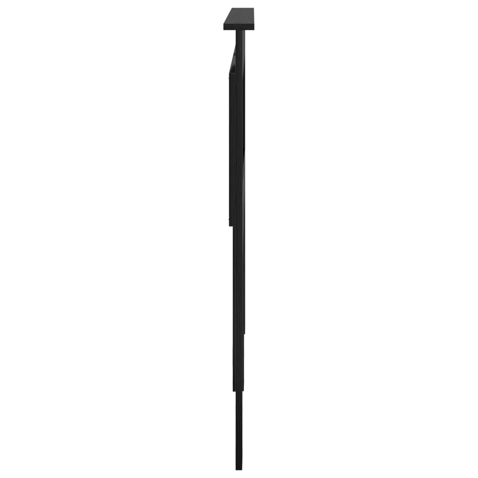 Kopfteil mit Kopfteil Schwarz Eichen-Optik 150 cm Holzwerkstoff