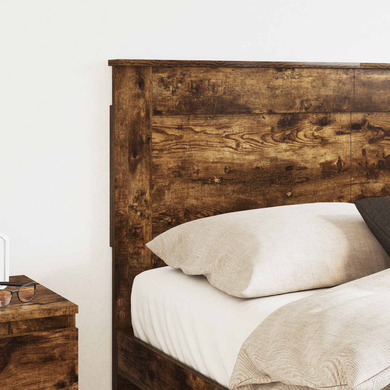 Kopfteil mit Kopfteil Geräucherte Eiche 150 cm Holzwerkstoff