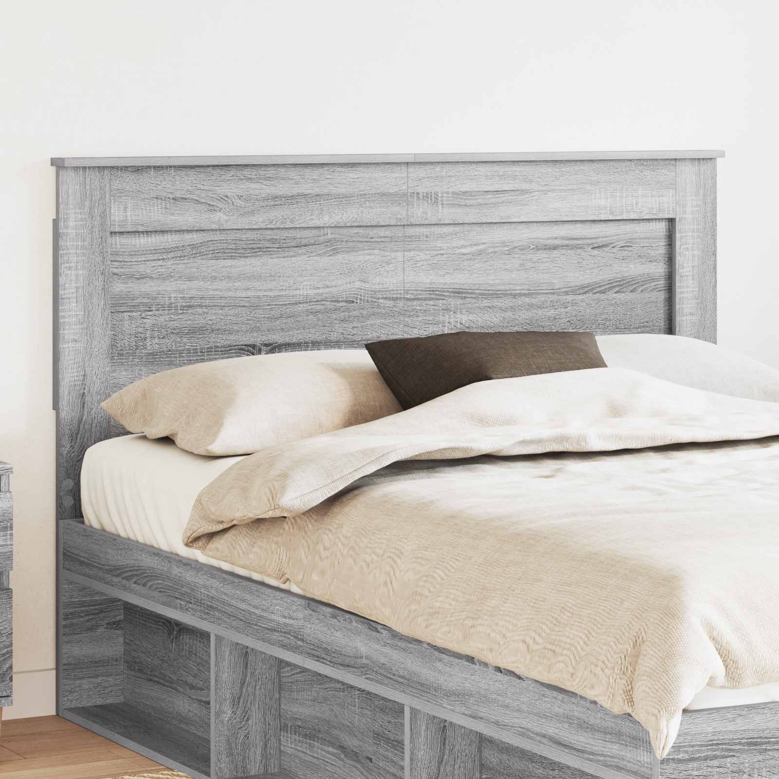 Kopfteil mit Kopfteil Graues Sonoma 140 cm Holzwerkstoff