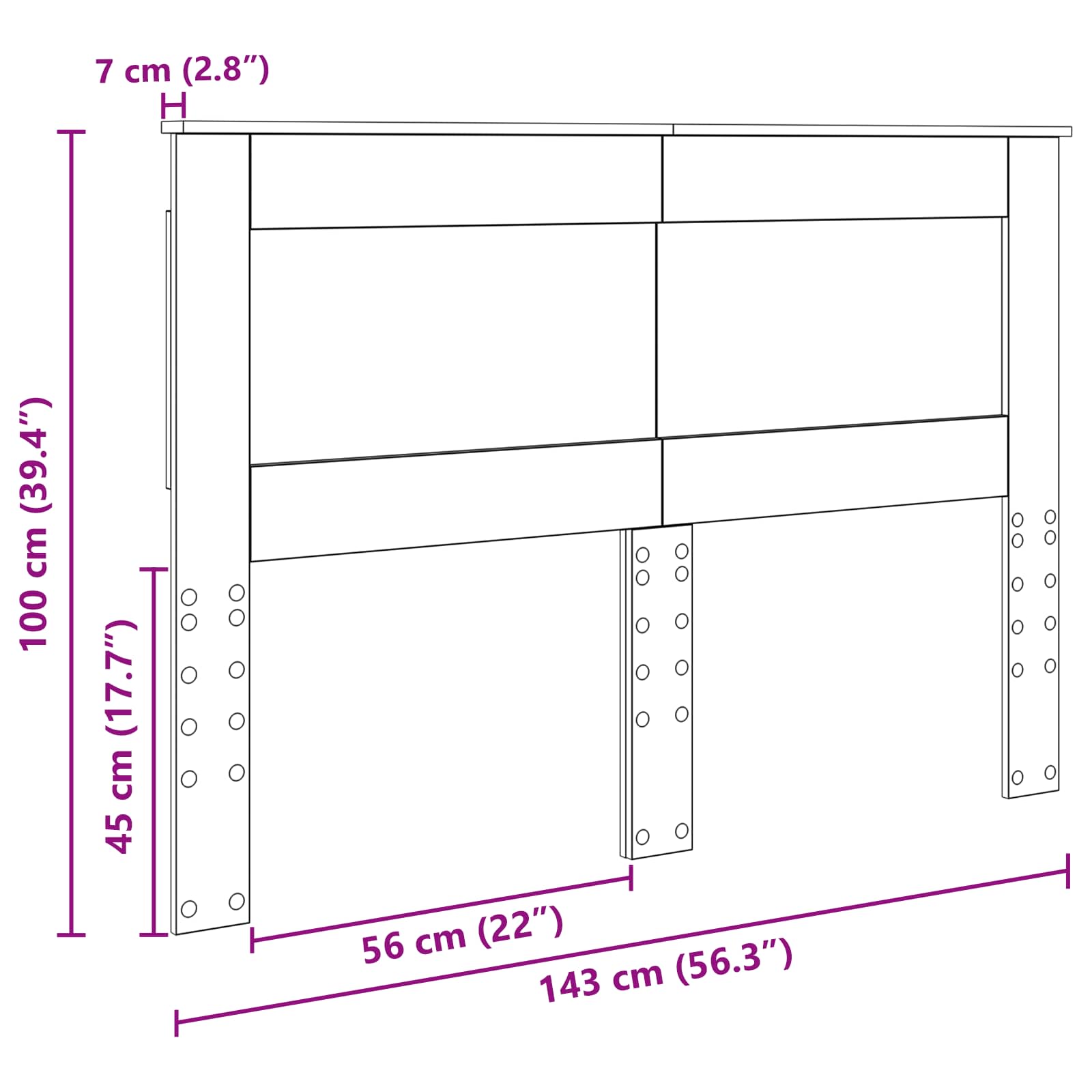 Kopfteil mit Kopfteil Artisan-Eiche 140 cm Holzwerkstoff