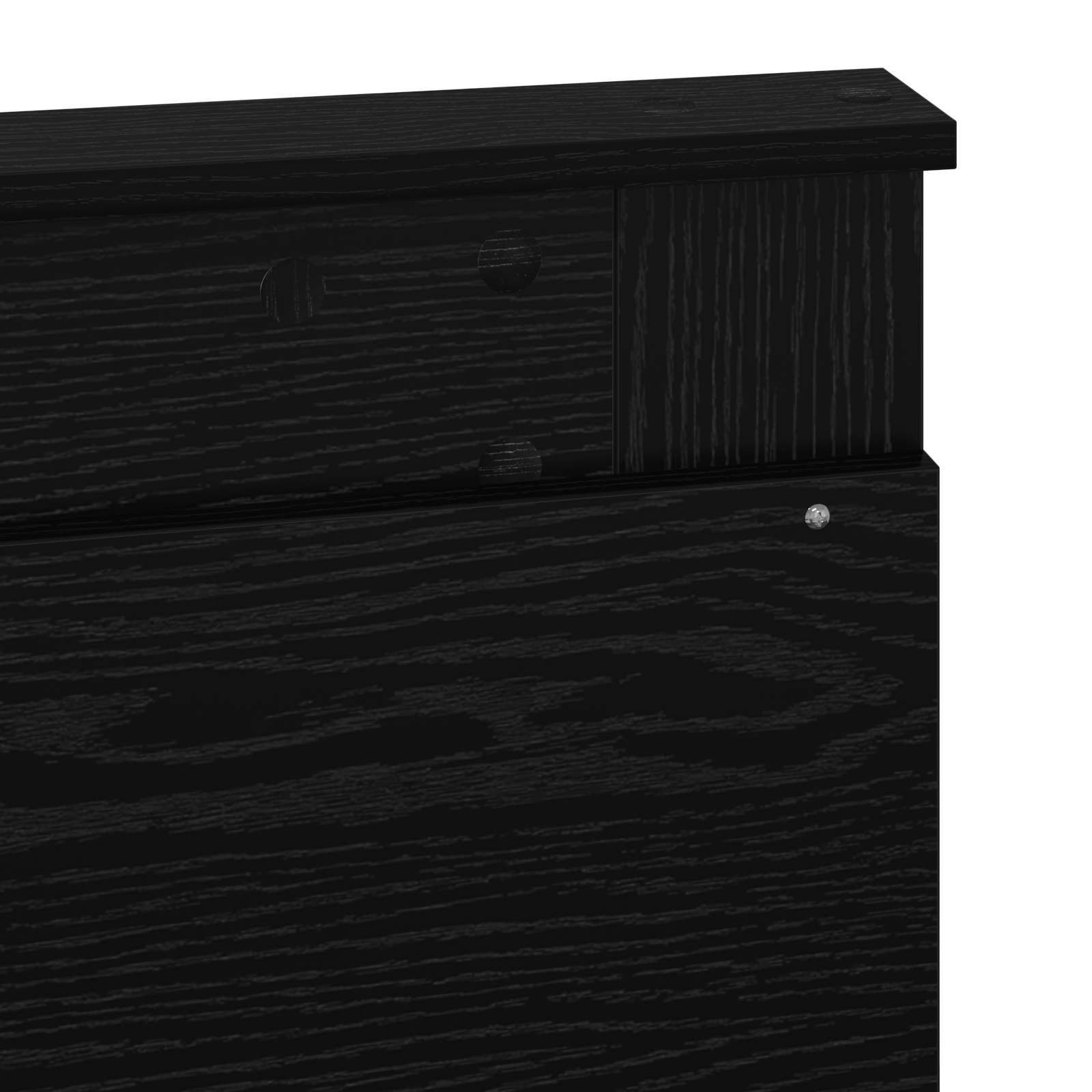 Kopfteil mit Kopfteil Schwarz Eichen-Optik 135 cm Holzwerkstoff