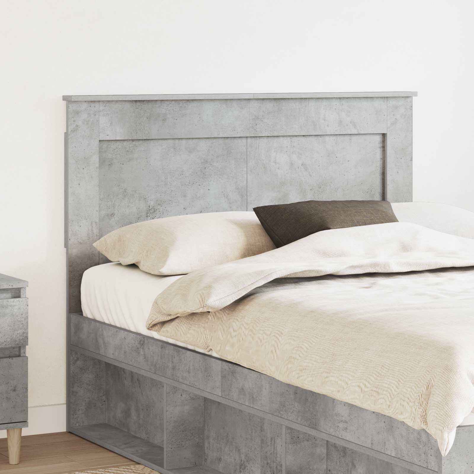 Kopfteil mit Kopfteil Beton Grau 120 cm Holzwerkstoff