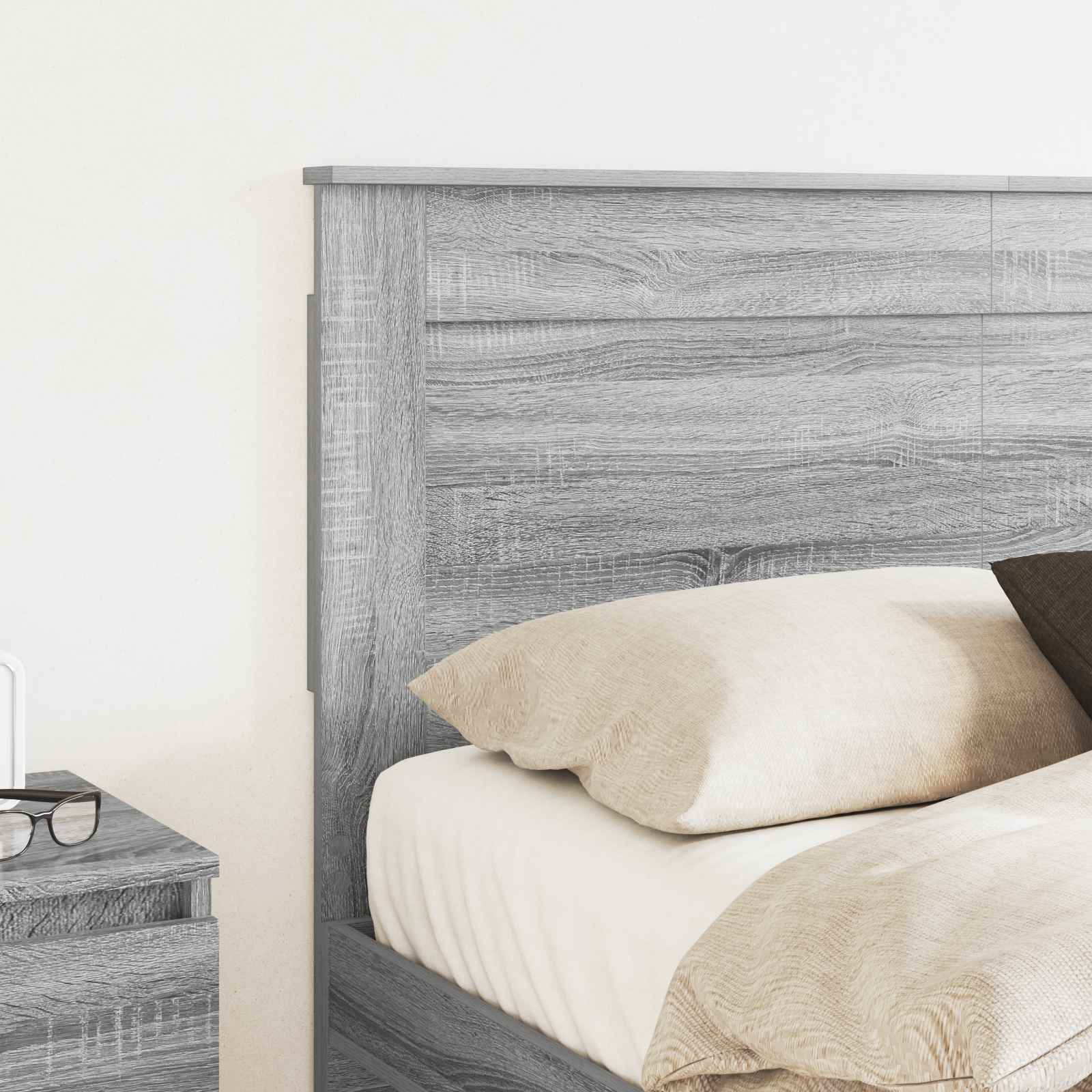 Kopfteil mit Kopfteil Graues Sonoma 120 cm Holzwerkstoff