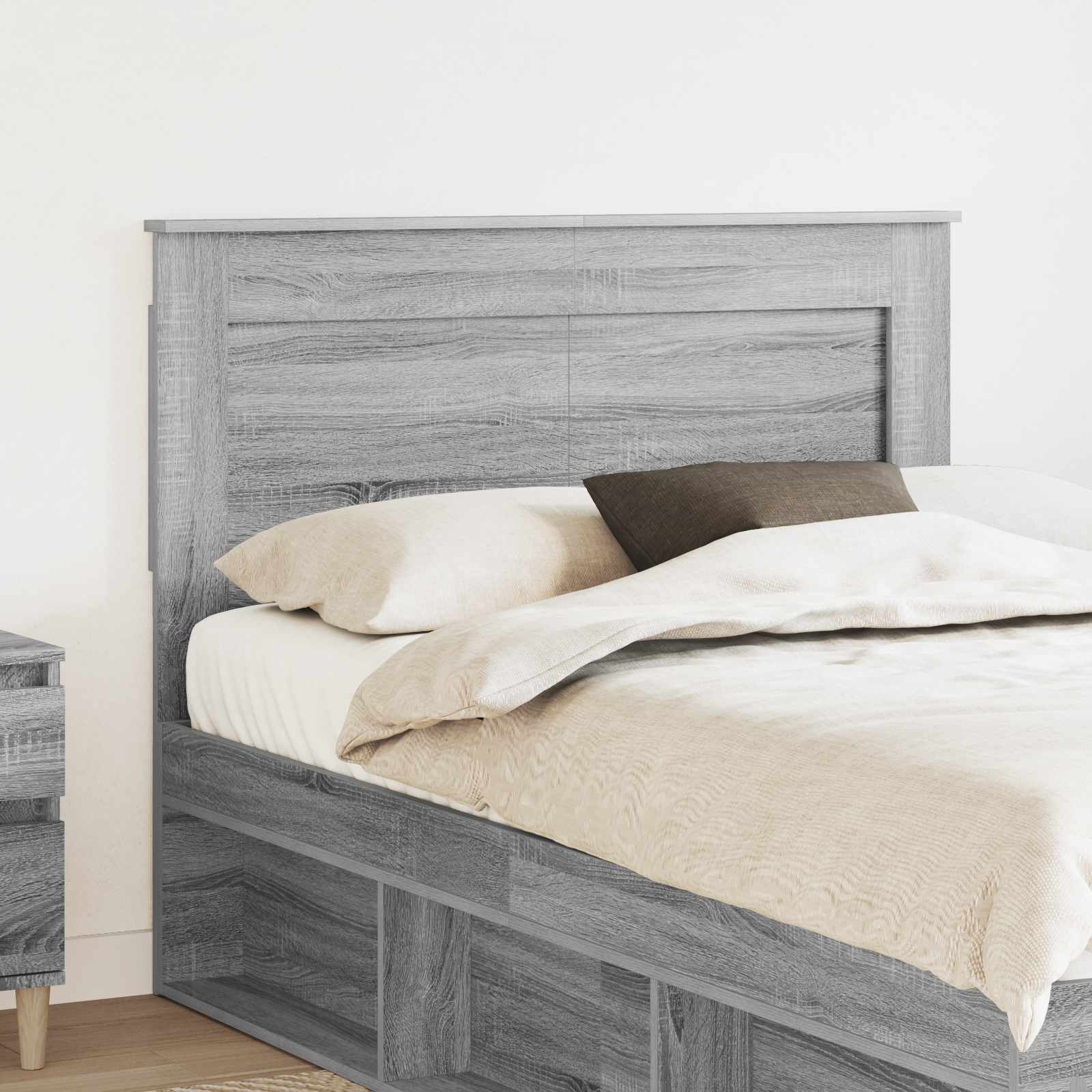 Kopfteil mit Kopfteil Graues Sonoma 120 cm Holzwerkstoff