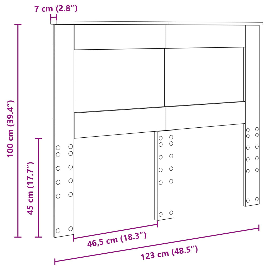 Kopfteil mit Kopfteil Artisan-Eiche 120 cm Holzwerkstoff