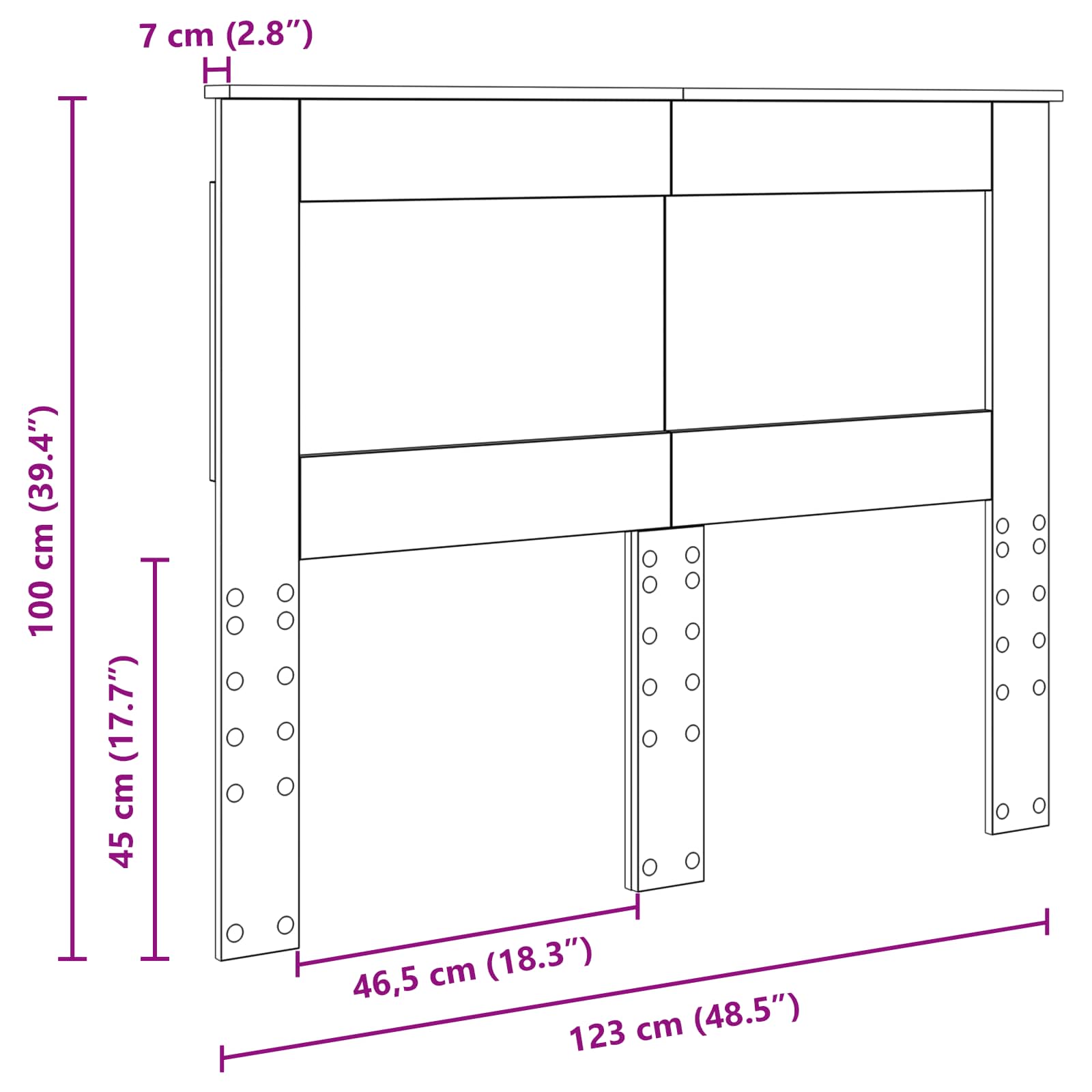Kopfteil mit Kopfteil Artisan-Eiche 120 cm Holzwerkstoff