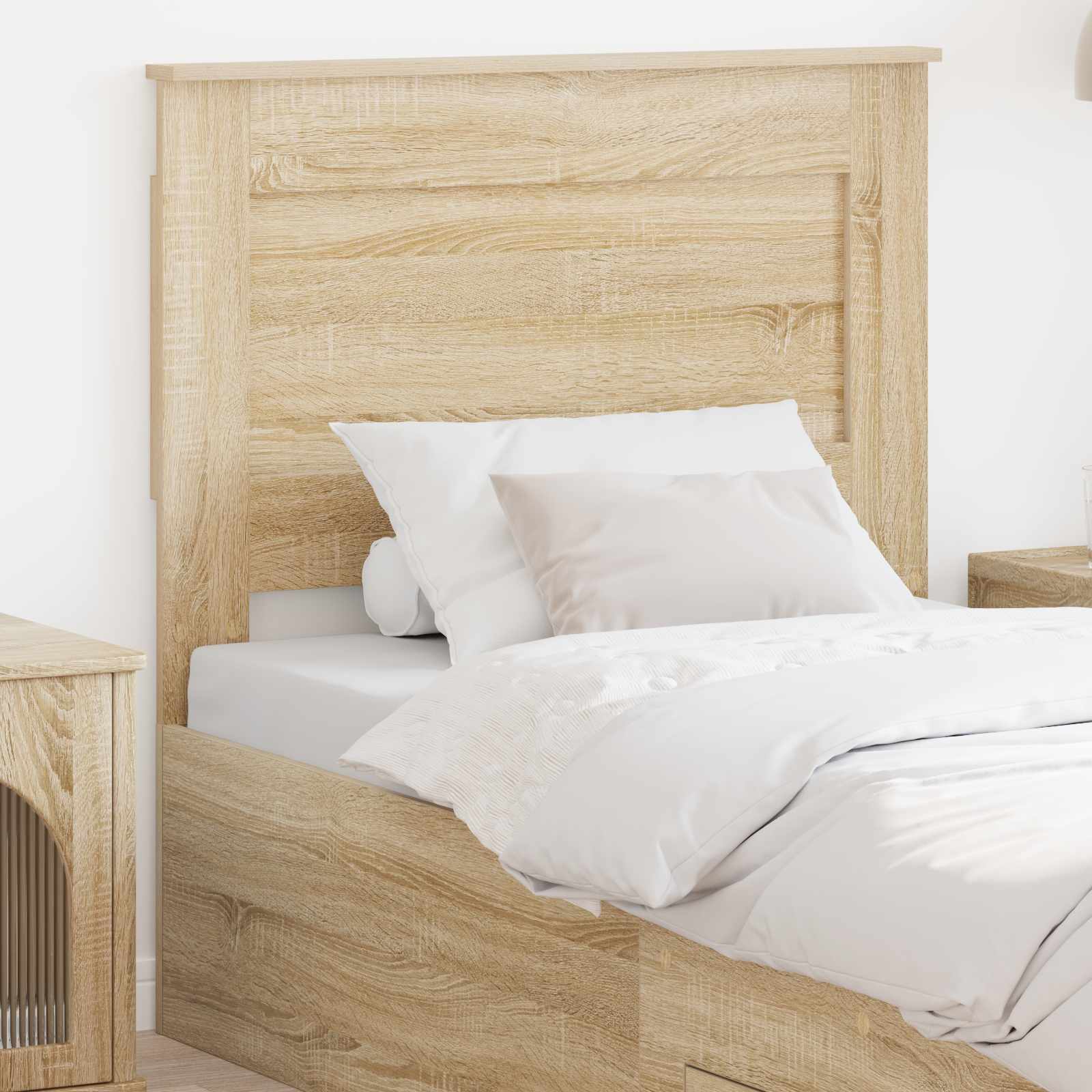 Kopfteil mit Kopfteil Sonoma-Eiche 90 cm Holzwerkstoff