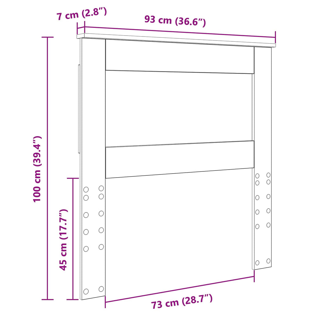 Kopfteil mit Kopfteil Sonoma-Eiche 90 cm Holzwerkstoff