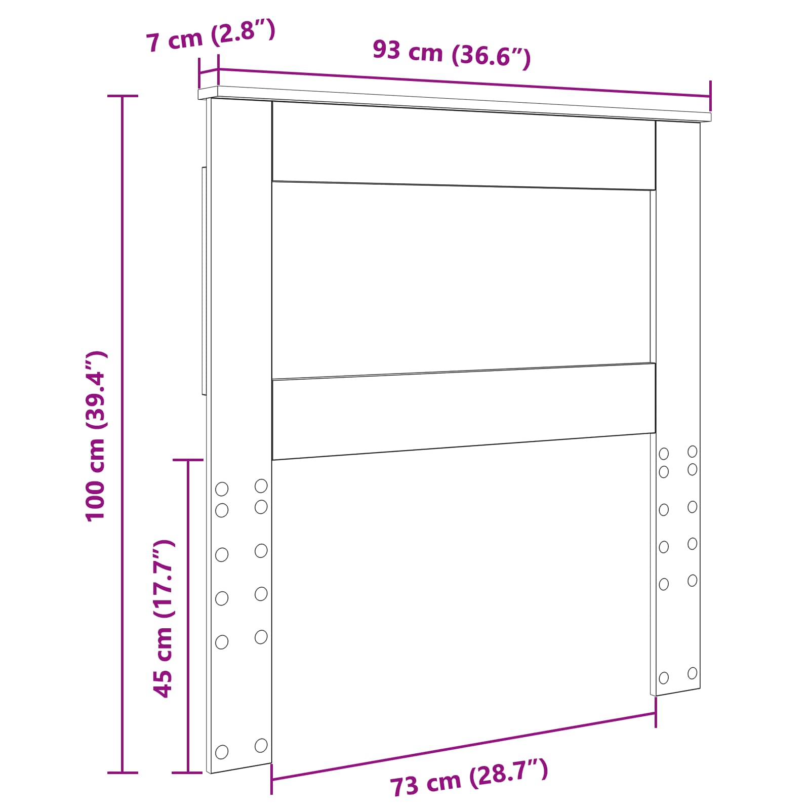Kopfteil mit Kopfteil Sonoma-Eiche 90 cm Holzwerkstoff