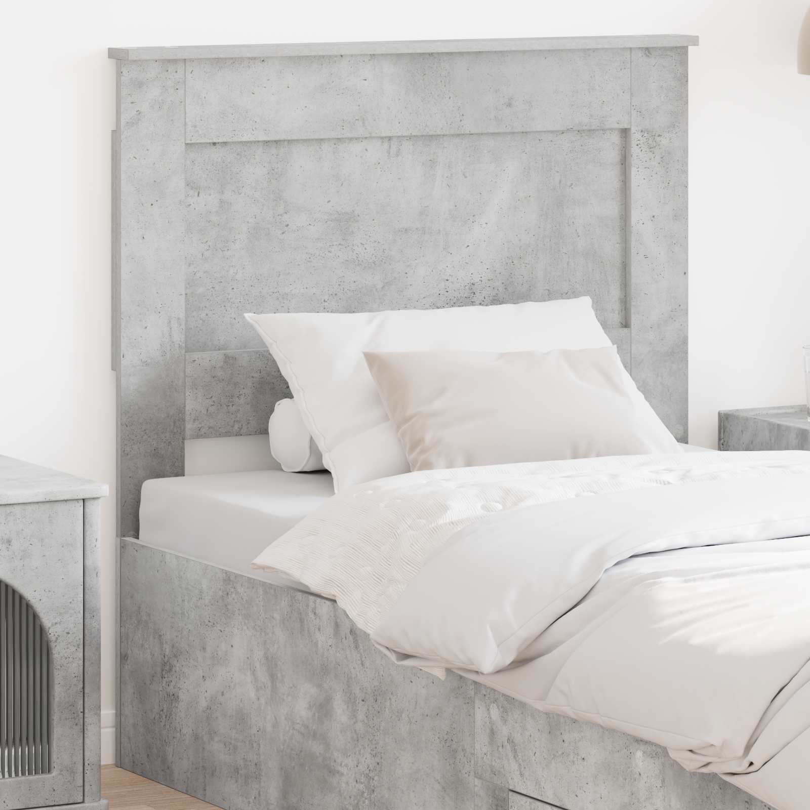 Kopfteil mit Kopfteil Beton Grau 90 cm Holzwerkstoff