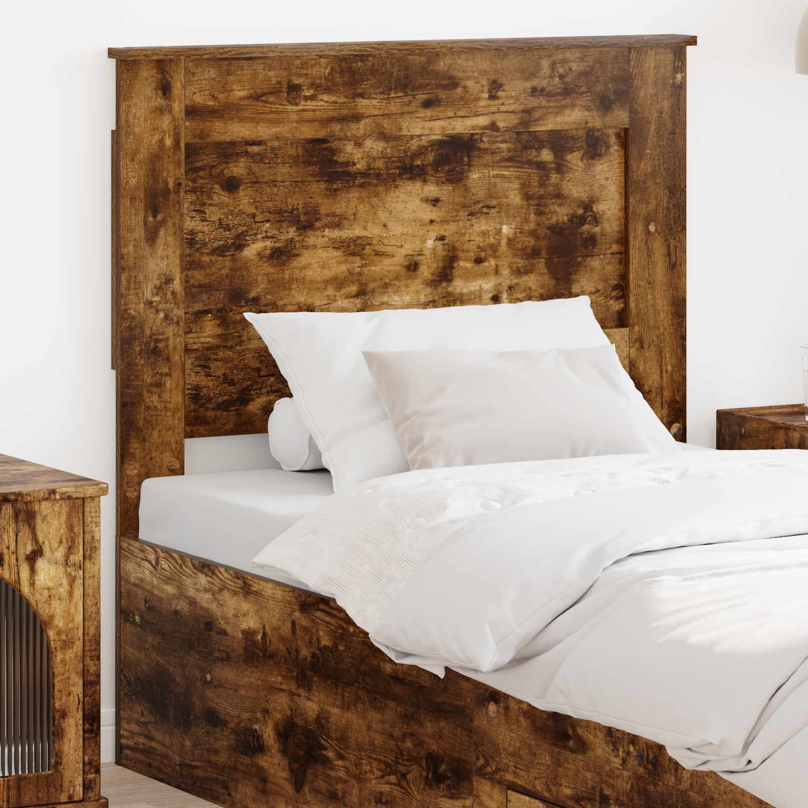 Kopfteil mit Kopfteil Geräucherte Eiche 90 cm Holzwerkstoff