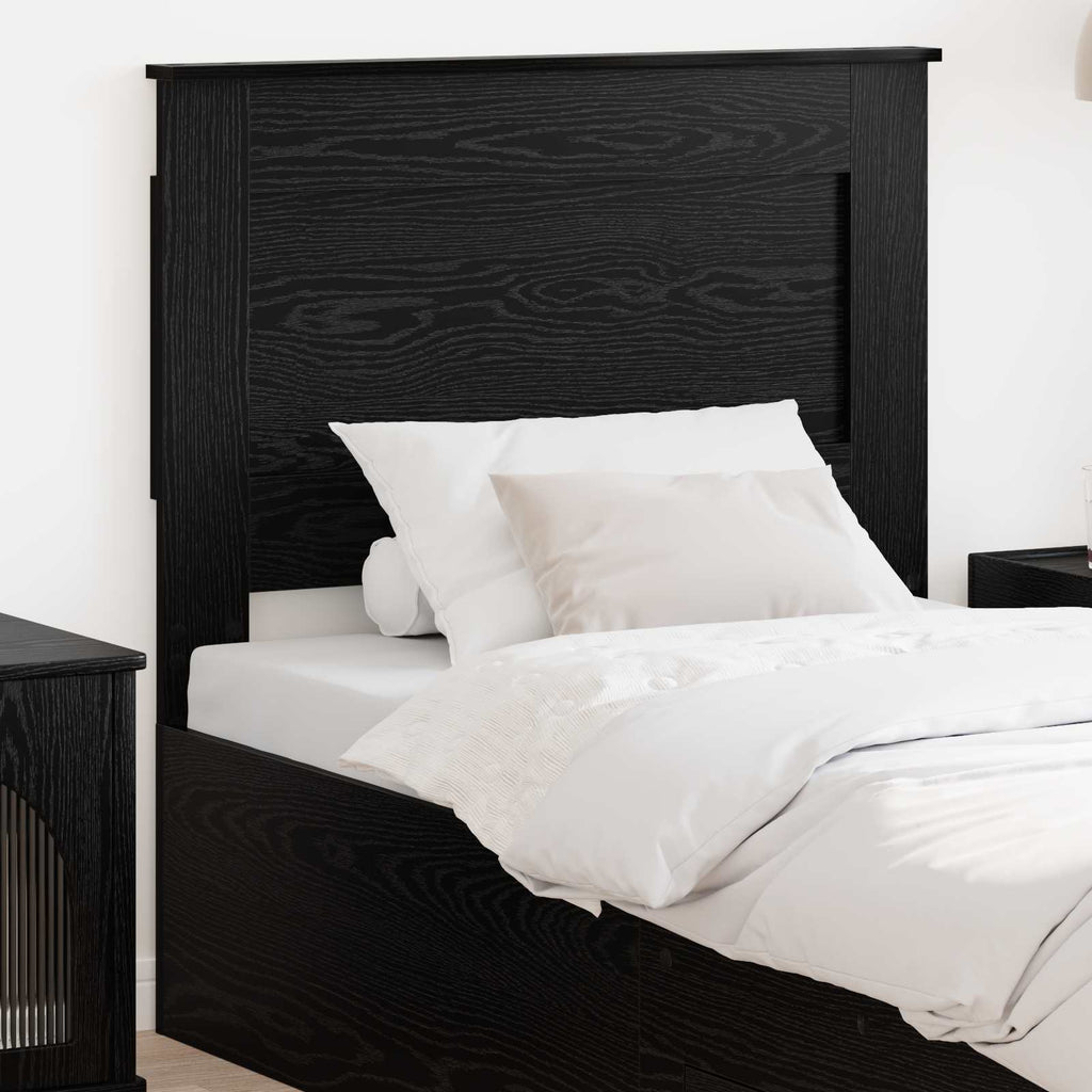 Kopfteil mit Kopfteil Schwarz Eichen-Optik 75 cm Holzwerkstoff