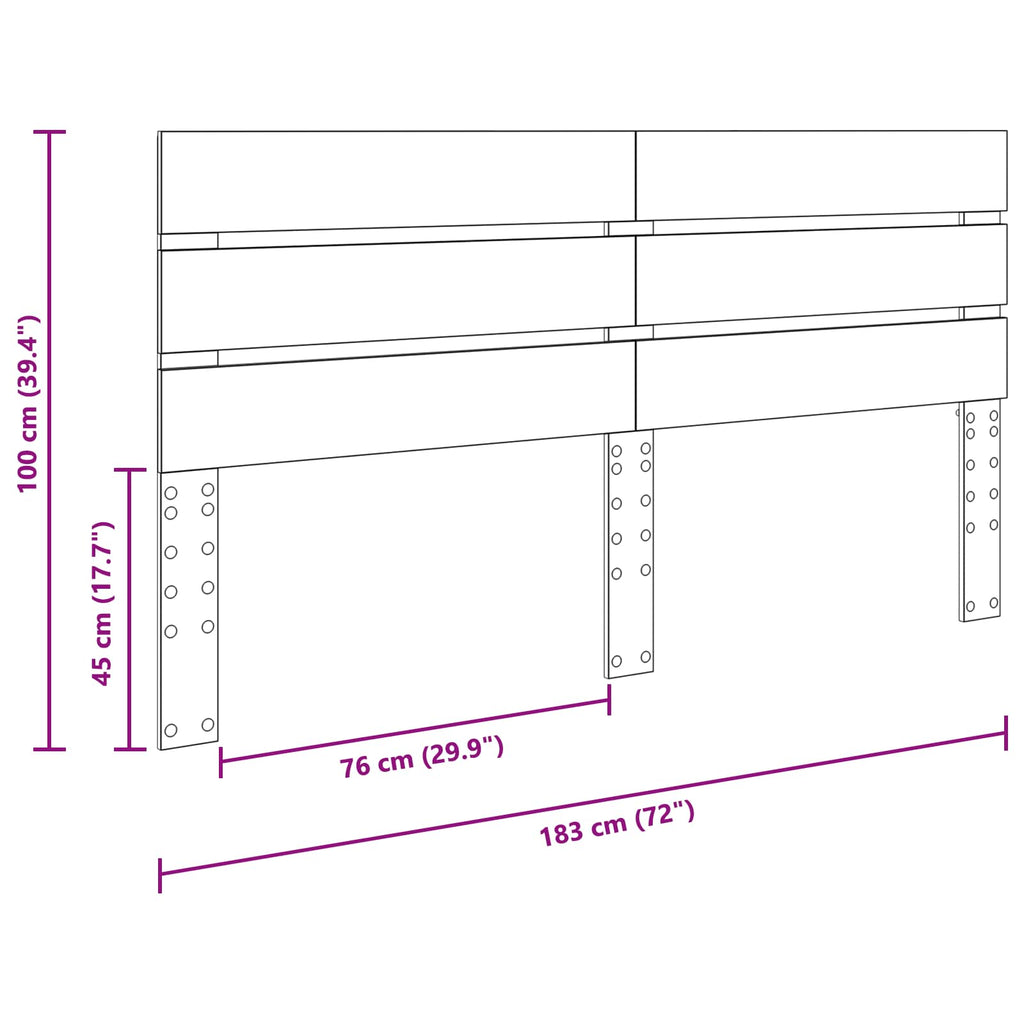 Kopfteil Beton Grau 100 cm Holzwerkstoff