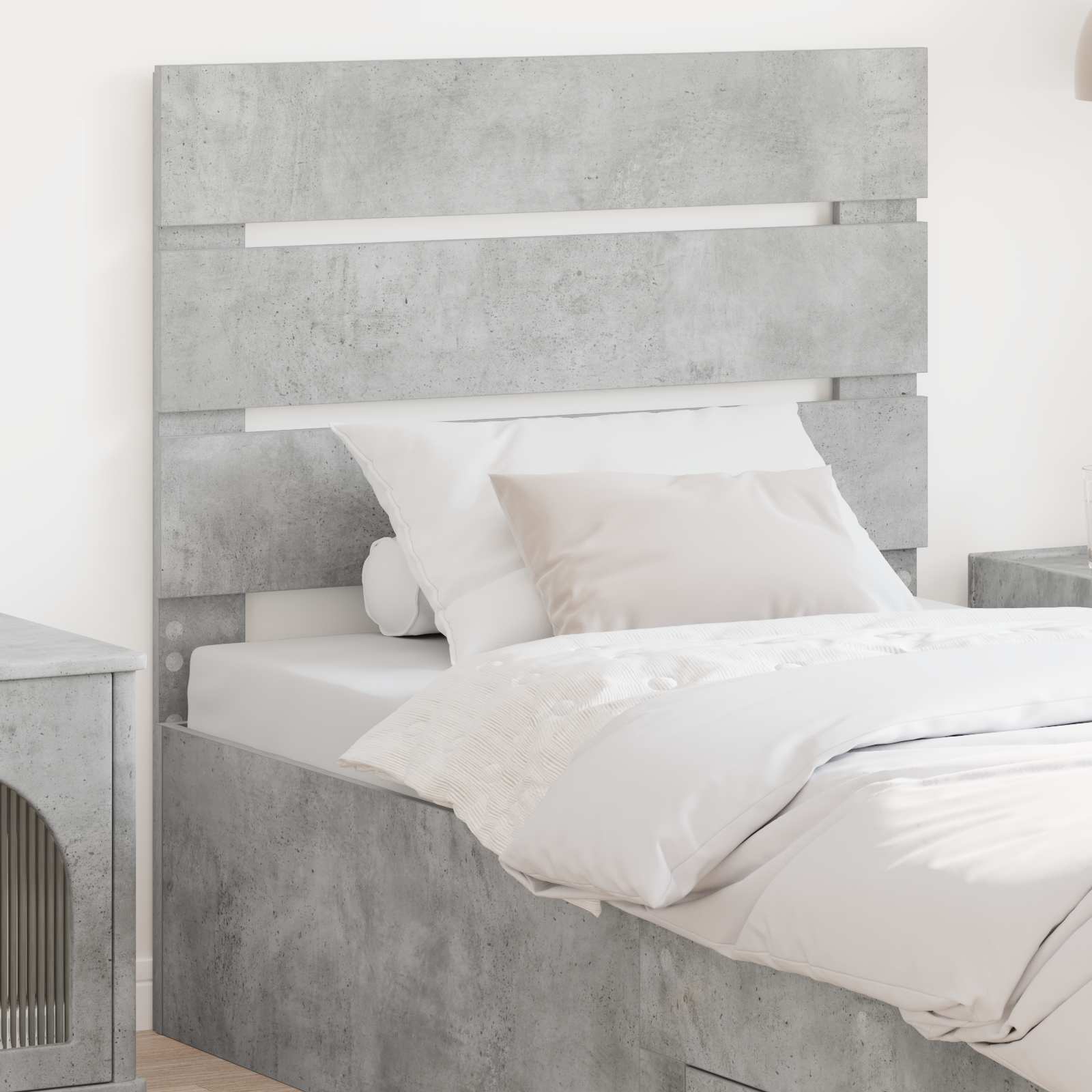 Kopfteil Beton Grau Holzwerkstoff