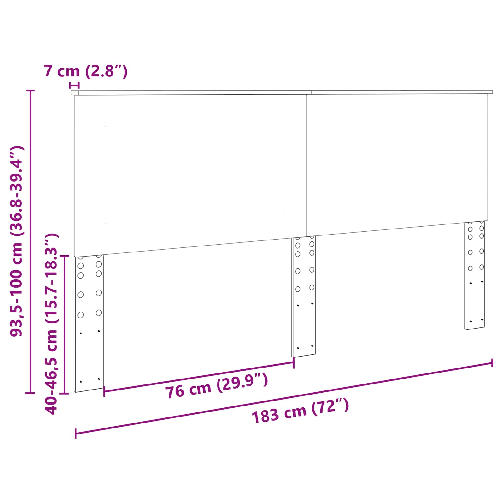 Kopfteil Sonoma-Eiche 100 cm Holzwerkstoff