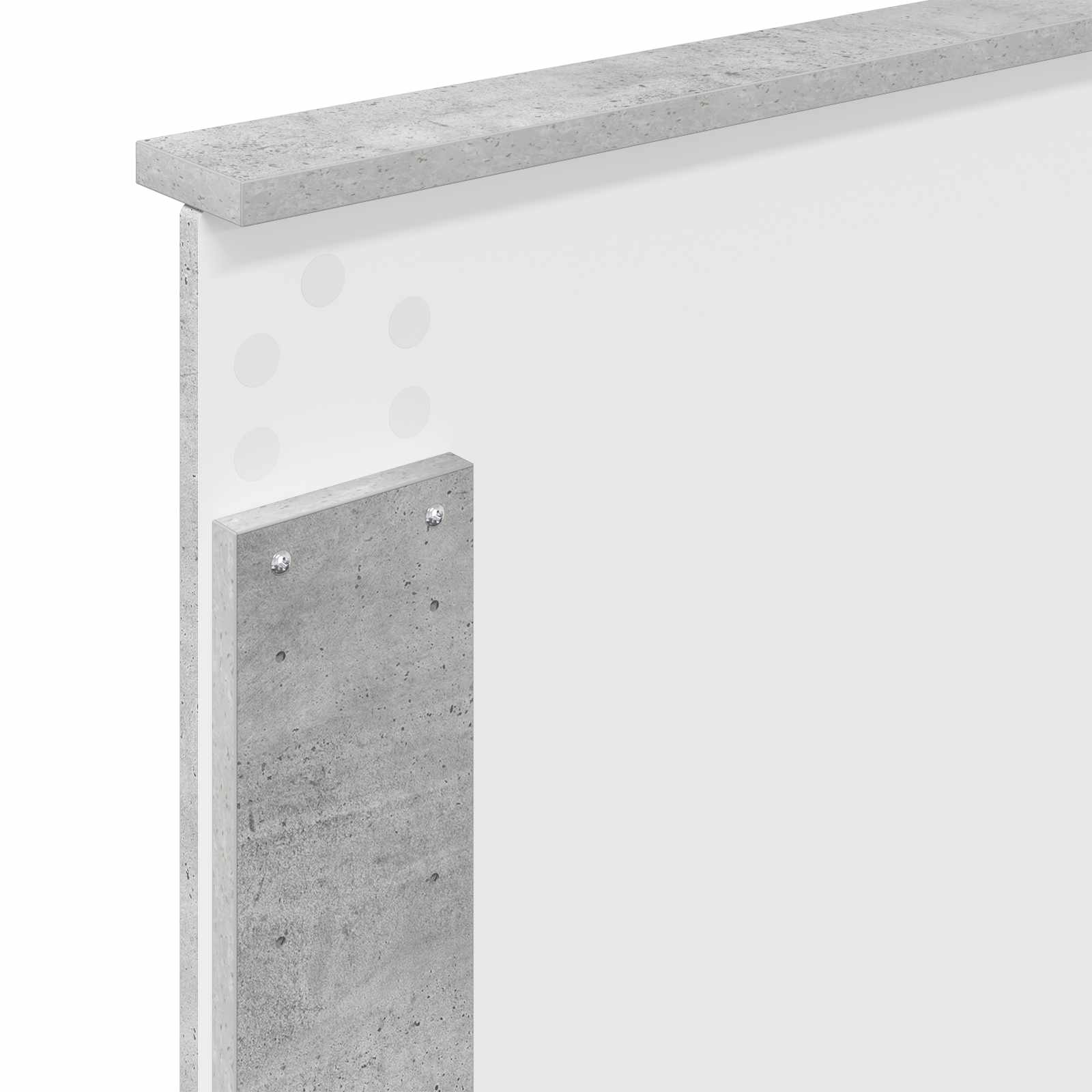 Kopfteil Betongrau 100 cm Holzwerkstoff
