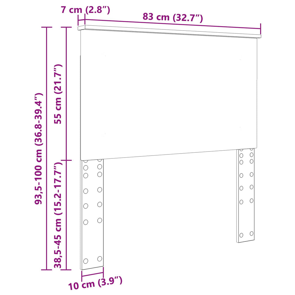 Kopfteil Geräucherte Eiche 100 cm Holzwerkstoff