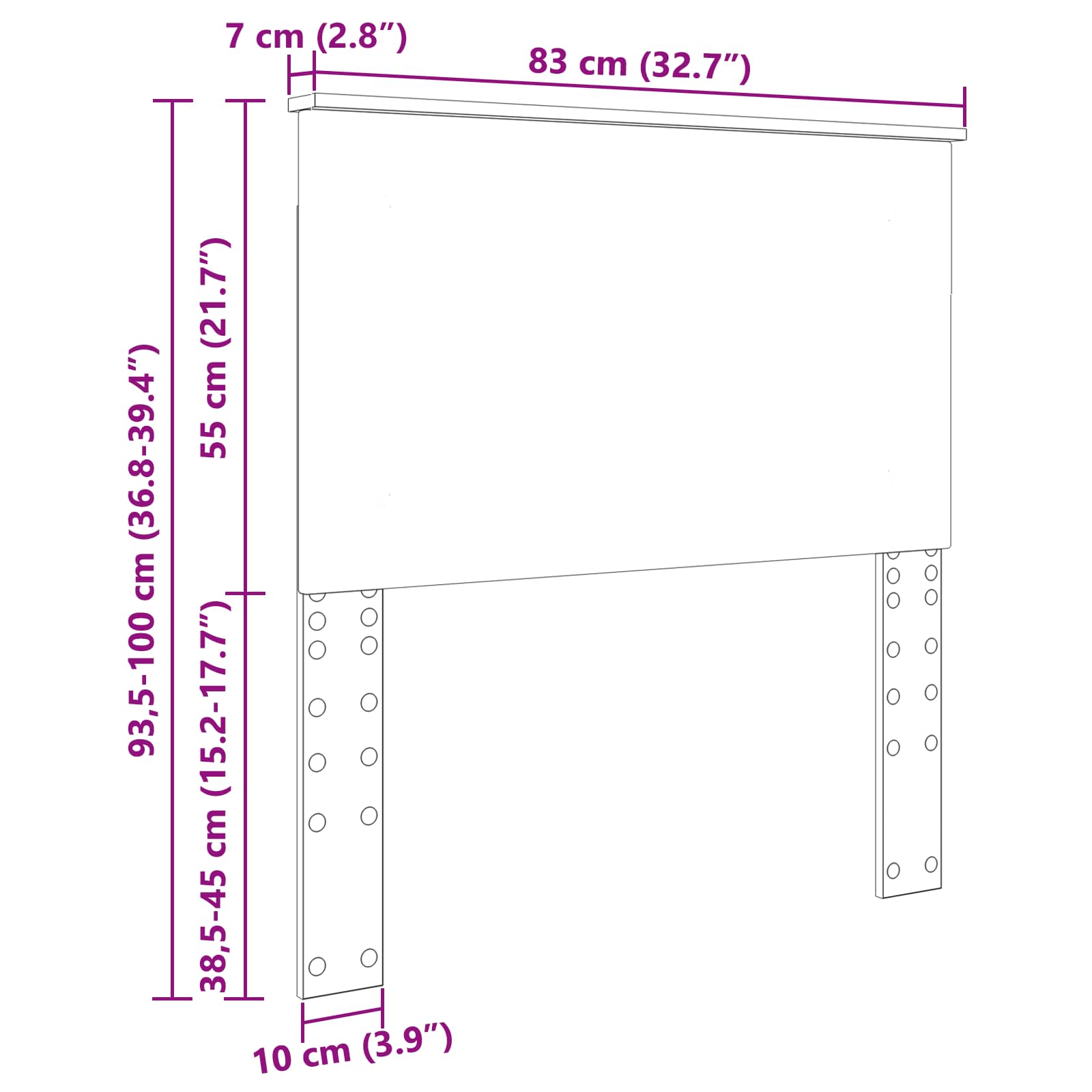 Kopfteil Artisan-Eiche 100 cm Holzwerkstoff