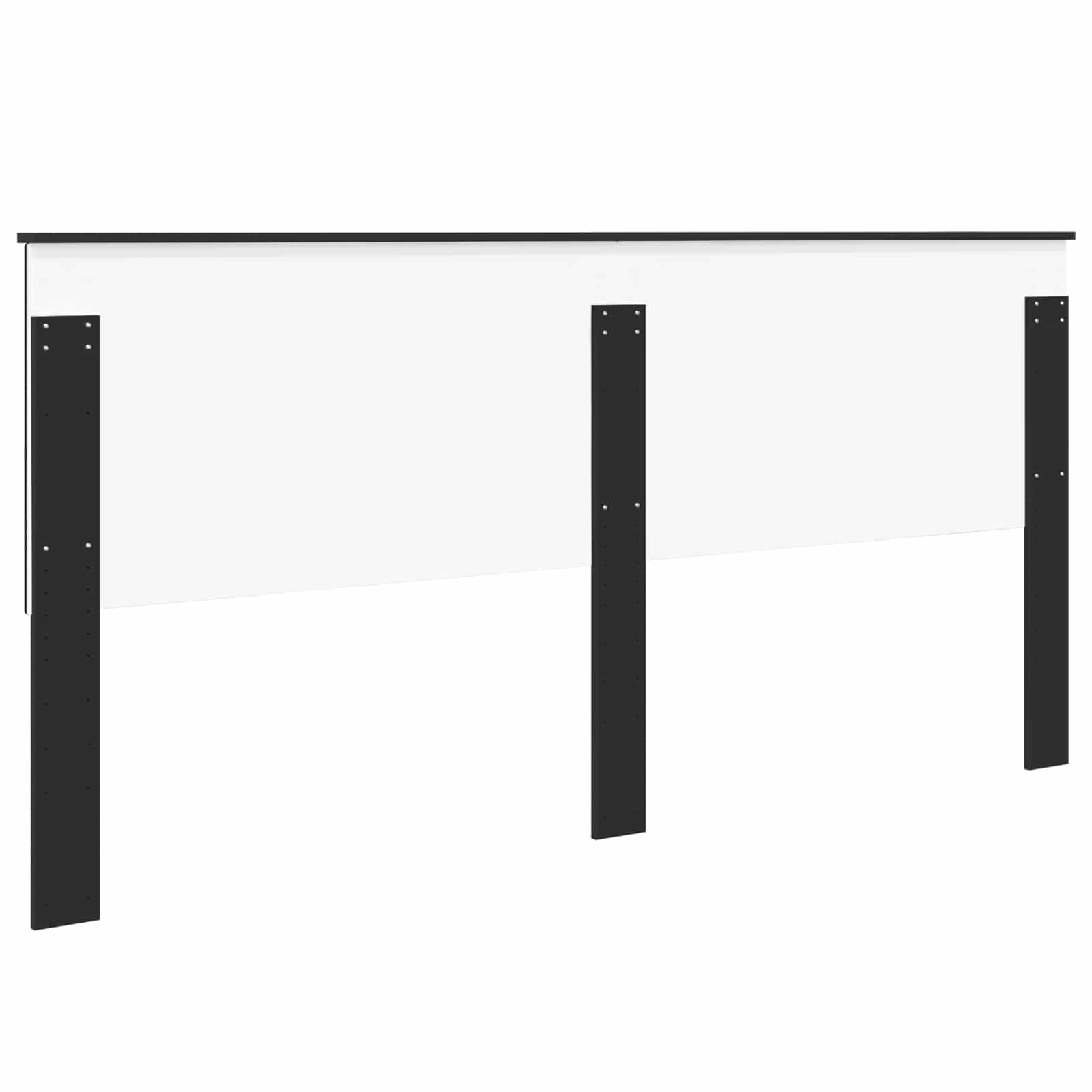 Kopfteil mit Kopfteil Schwarz Eichen-Optik 200 cm Holzwerkstoff