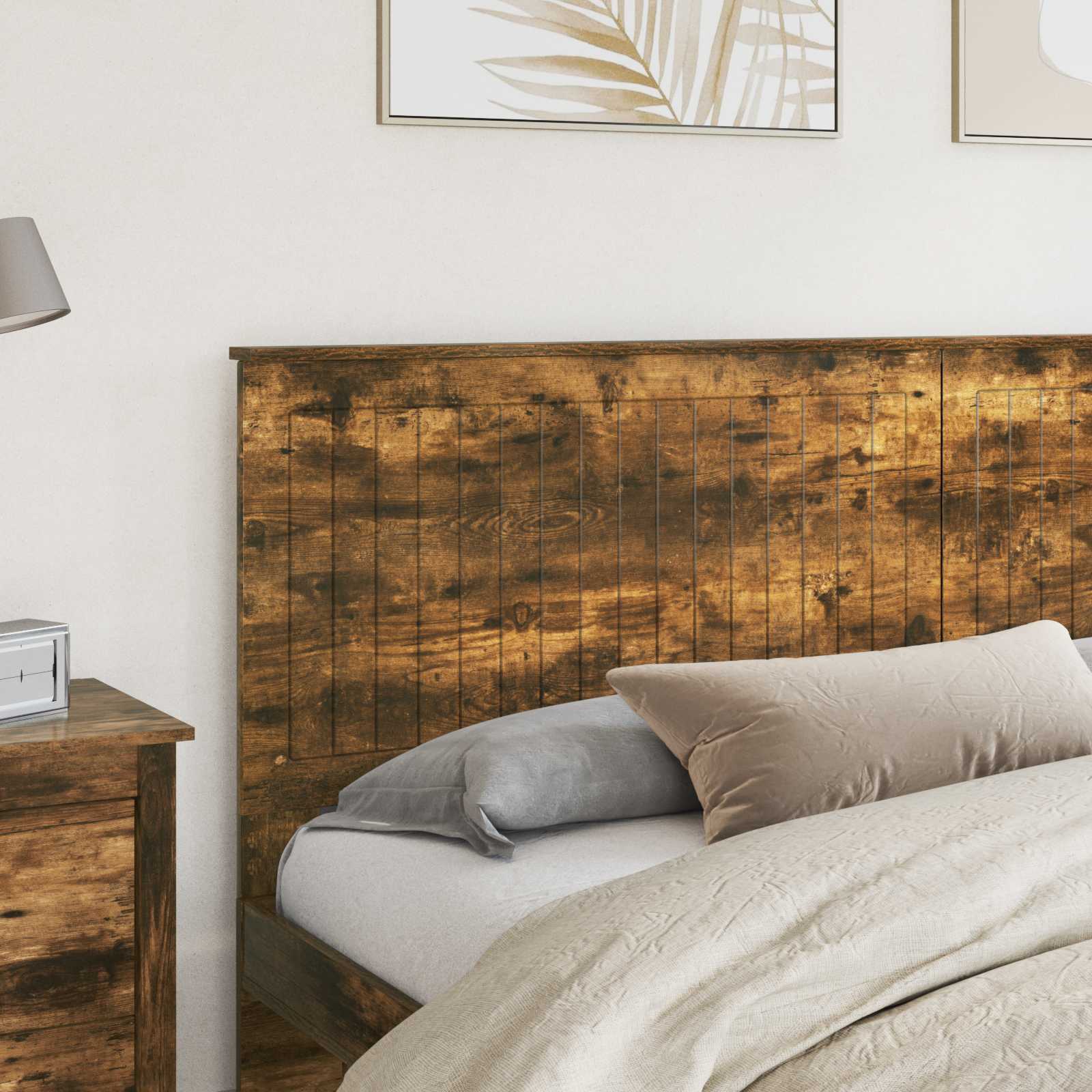Kopfteil mit Kopfteil Geräucherte Eiche 200 cm Holzwerkstoff