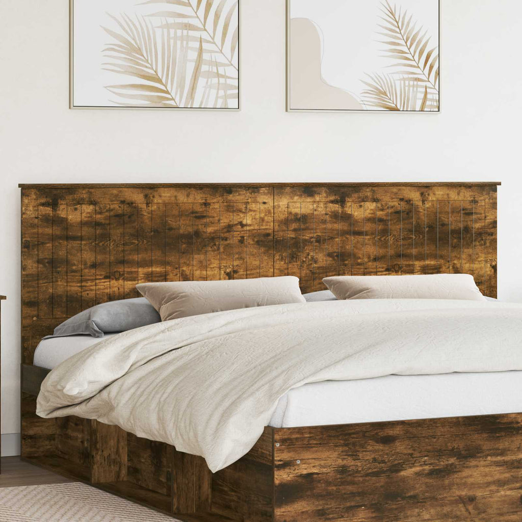 Kopfteil mit Kopfteil Geräucherte Eiche 200 cm Holzwerkstoff