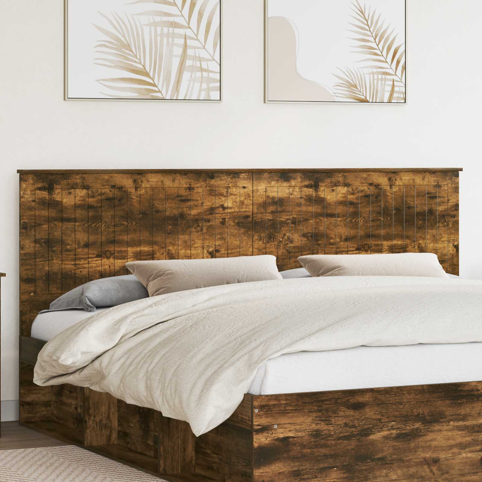 Kopfteil mit Kopfteil Geräucherte Eiche 200 cm Holzwerkstoff