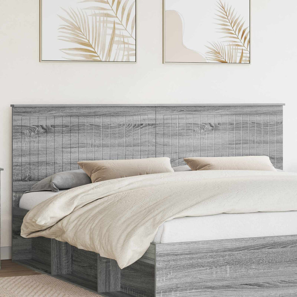 Kopfteil mit Kopfteil Graues Sonoma 200 cm Holzwerkstoff