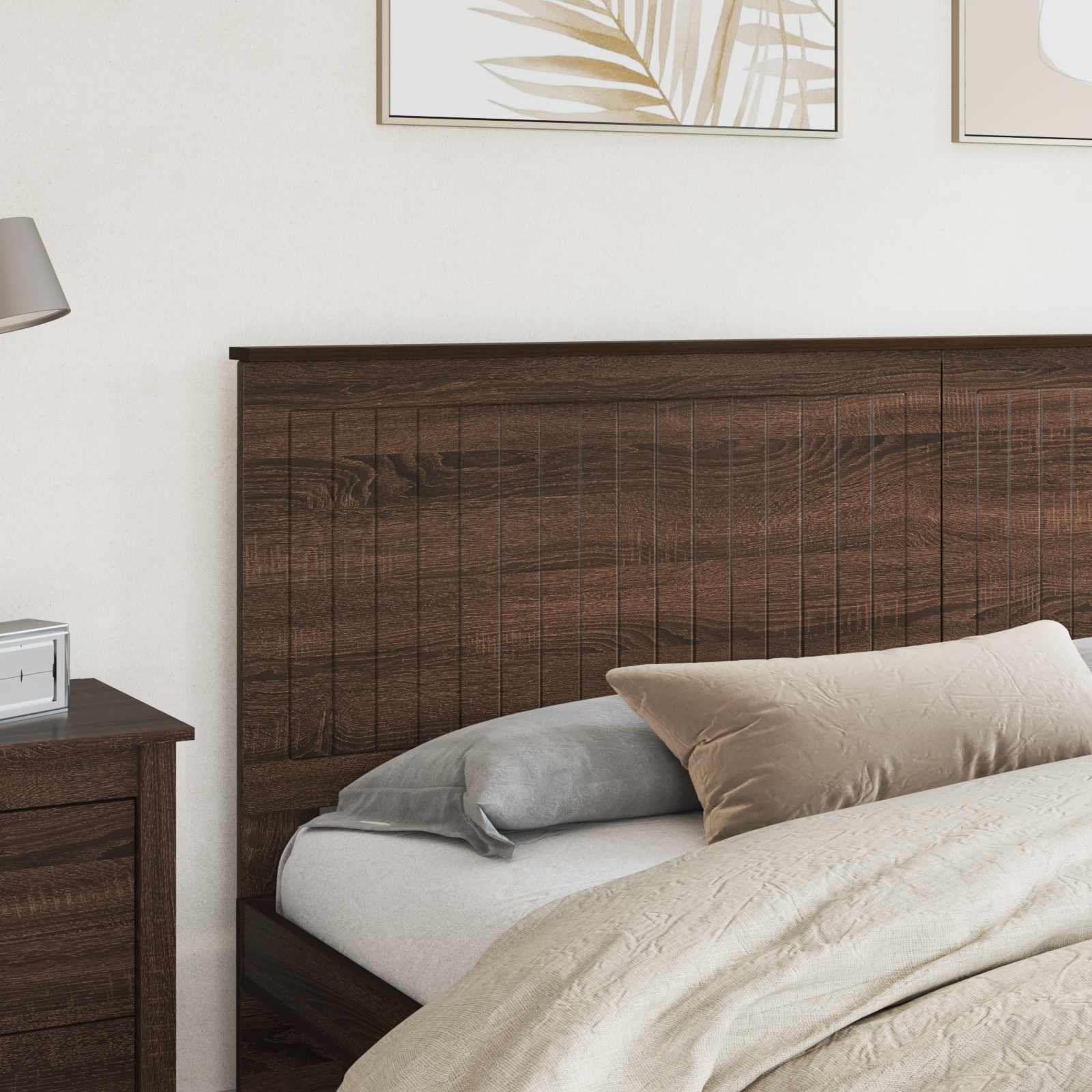 Kopfteil mit Kopfteil Braun Eichen-Optik 200 cm Holzwerkstoff