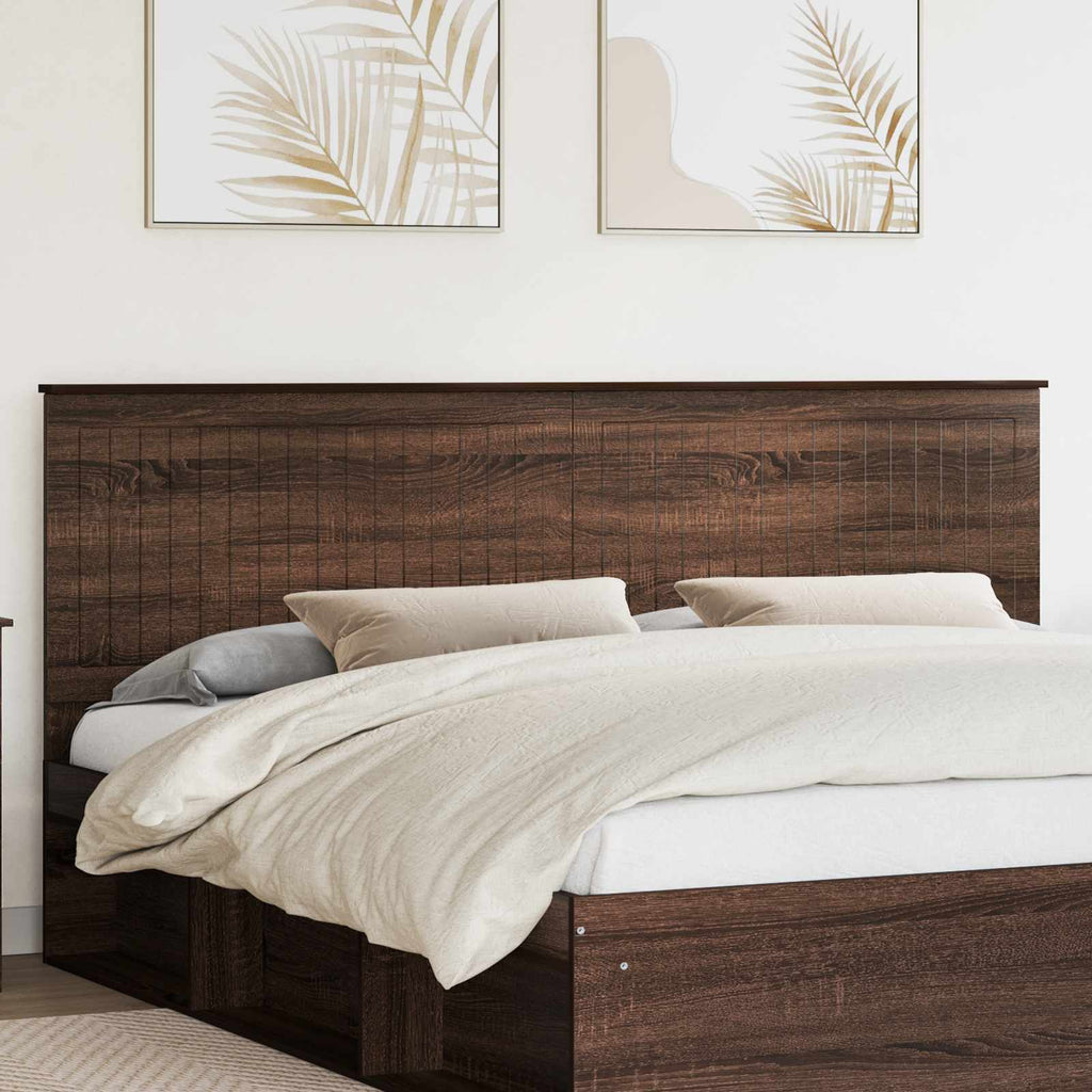 Kopfteil mit Kopfteil Braun Eichen-Optik 200 cm Holzwerkstoff