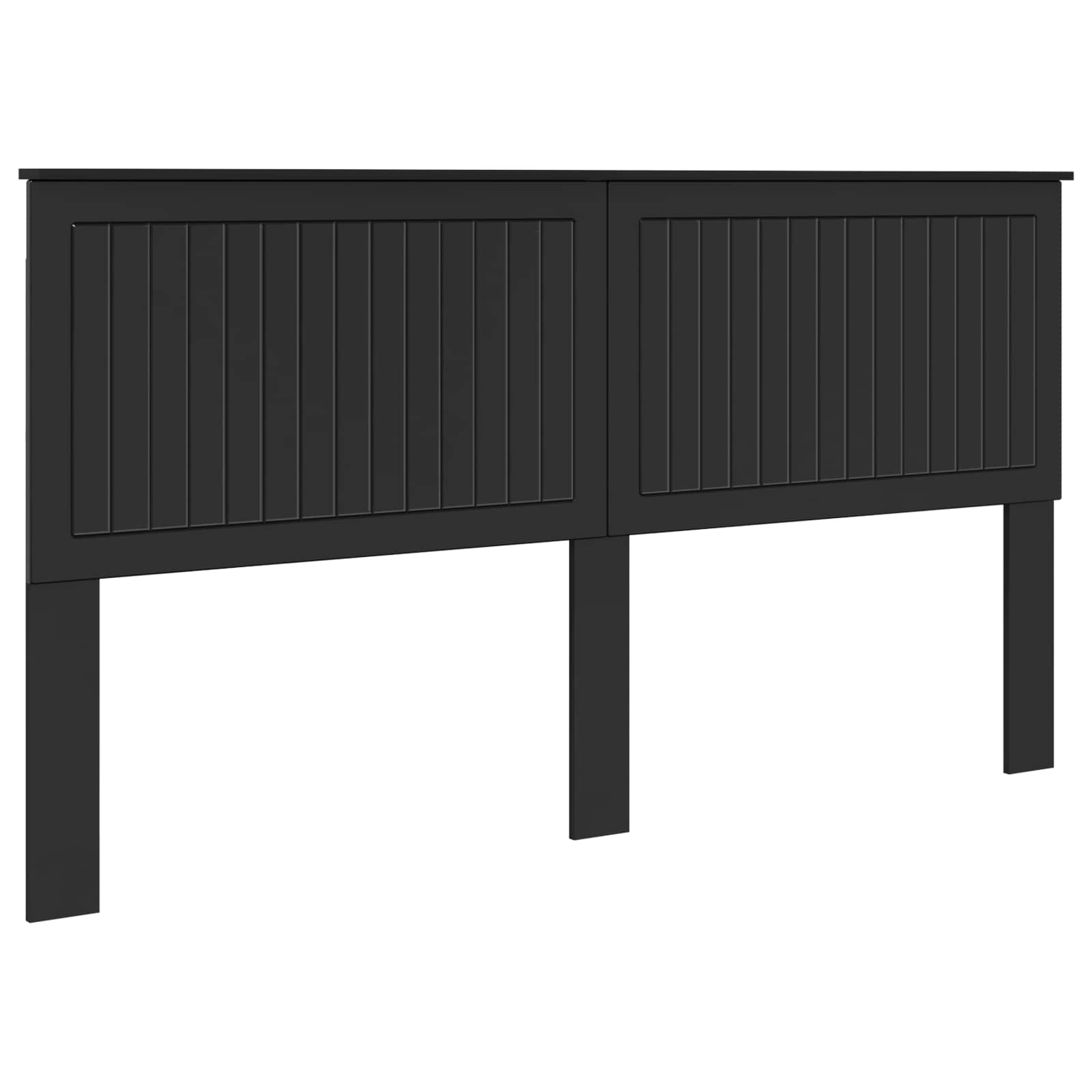 Kopfteil mit Kopfteil Schwarz Eichen-Optik 180 cm Holzwerkstoff