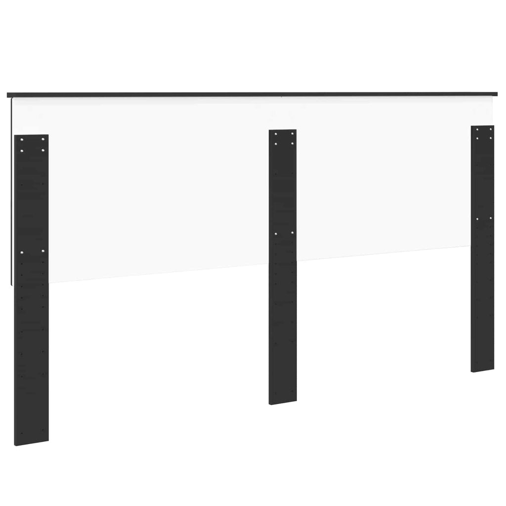 Kopfteil mit Kopfteil Schwarz Eichen-Optik 180 cm Holzwerkstoff