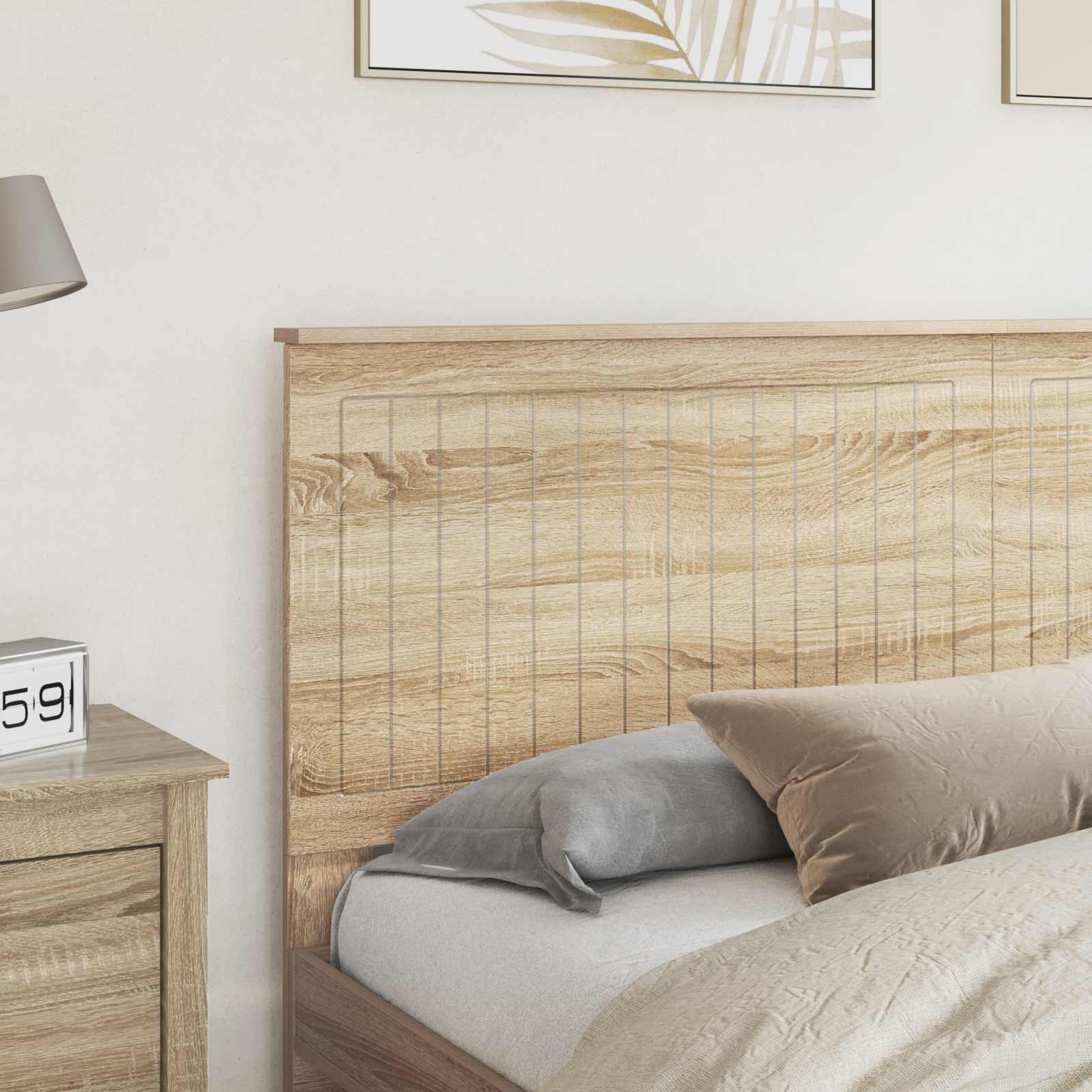 Kopfteil mit Kopfteil Sonoma-Eiche 180 cm Holzwerkstoff
