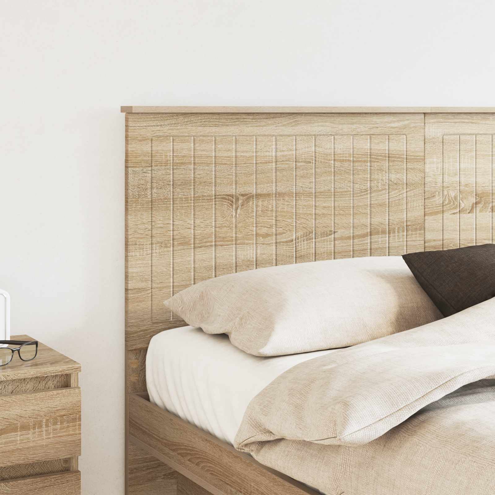 Kopfteil mit Kopfteil Sonoma-Eiche 160 cm Holzwerkstoff