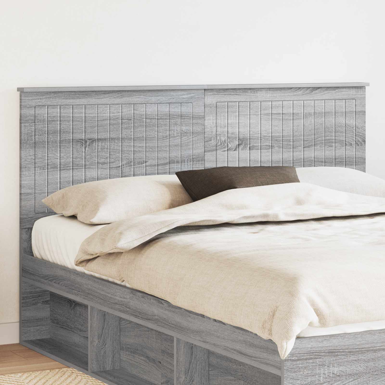 Kopfteil mit Kopfteil Graues Sonoma 160 cm Holzwerkstoff