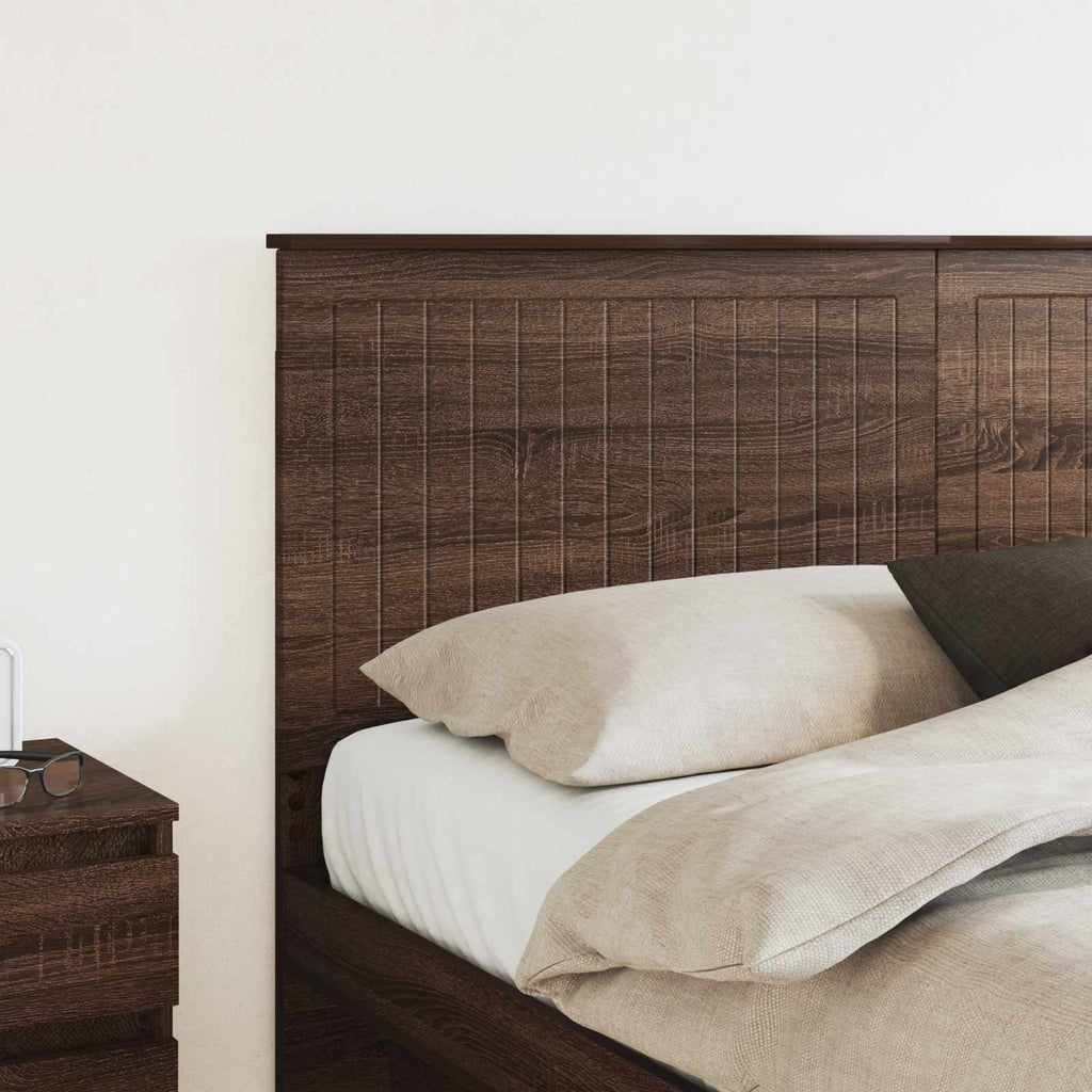Kopfteil mit Kopfteil Braun Eichen-Optik 160 cm Holzwerkstoff