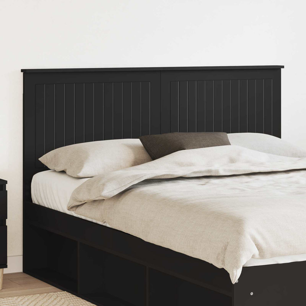 Kopfteil mit Kopfteil Schwarz Eichen-Optik 150 cm Holzwerkstoff