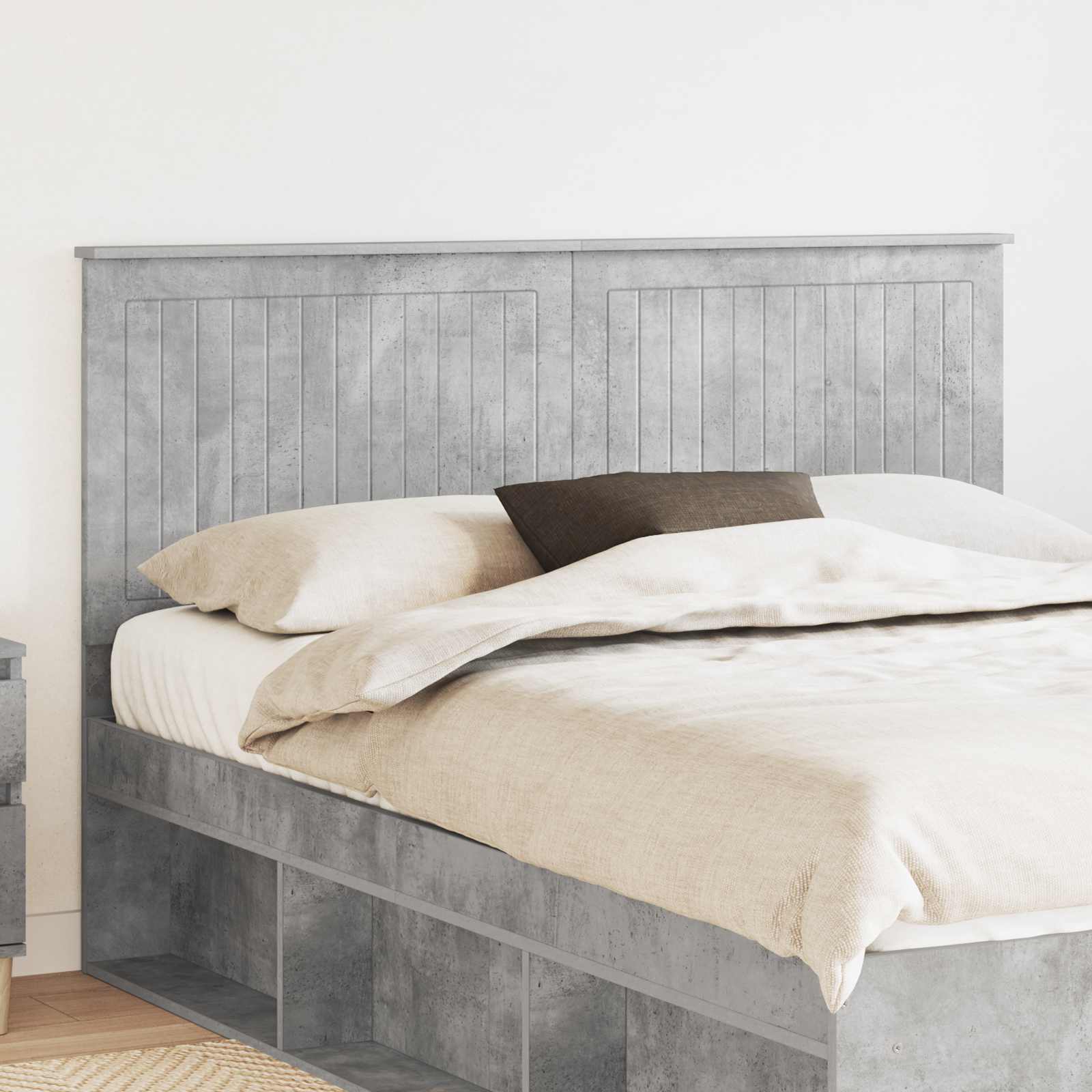 Kopfteil mit Kopfteil Beton Grau 150 cm Holzwerkstoff