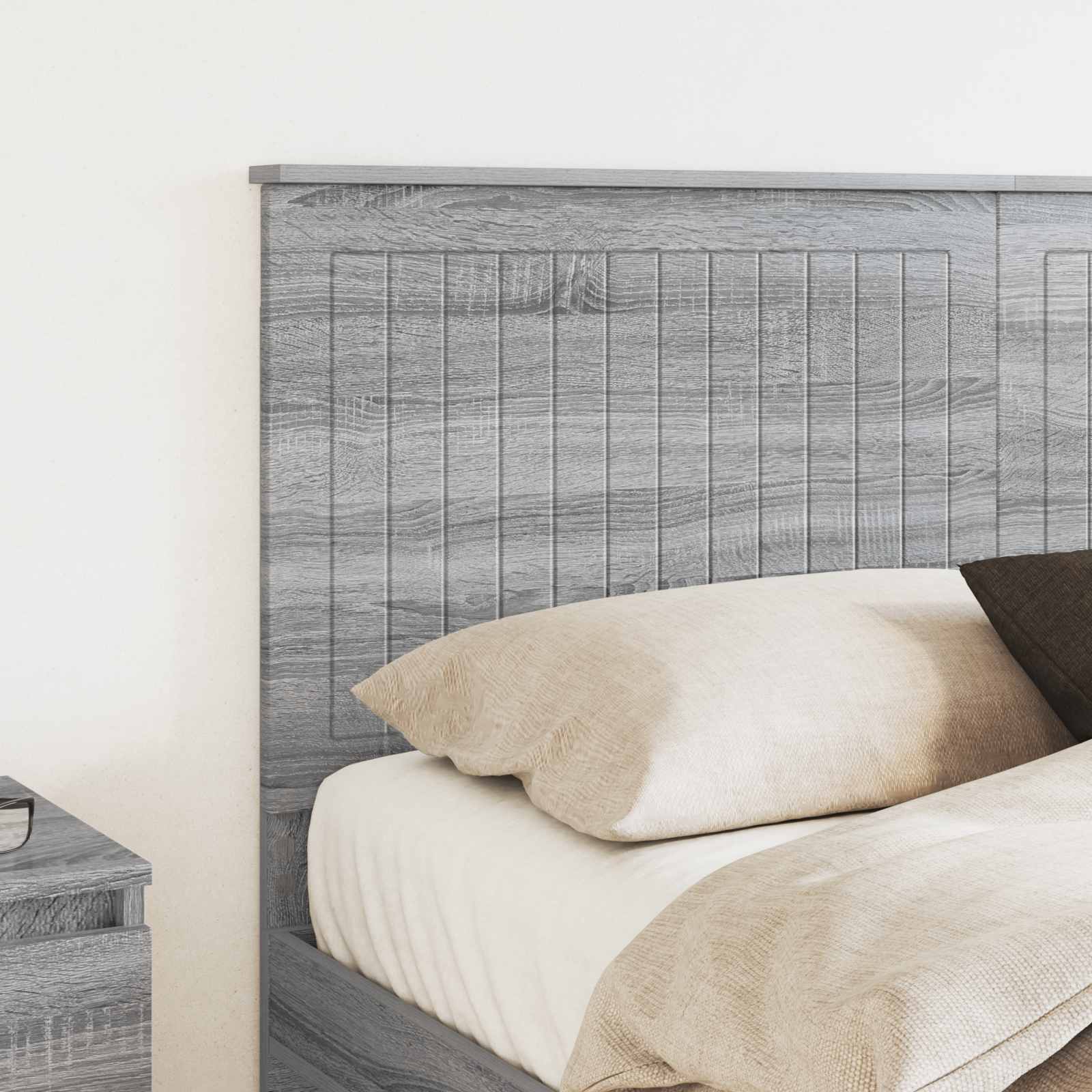 Kopfteil mit Kopfteil Graues Sonoma 150 cm Holzwerkstoff